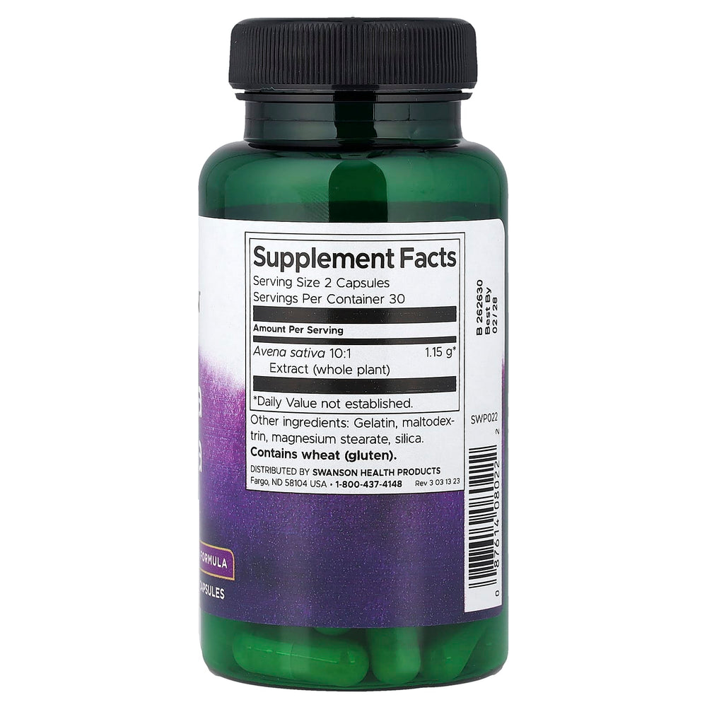 Swanson Avena Sativa 400mg framsida