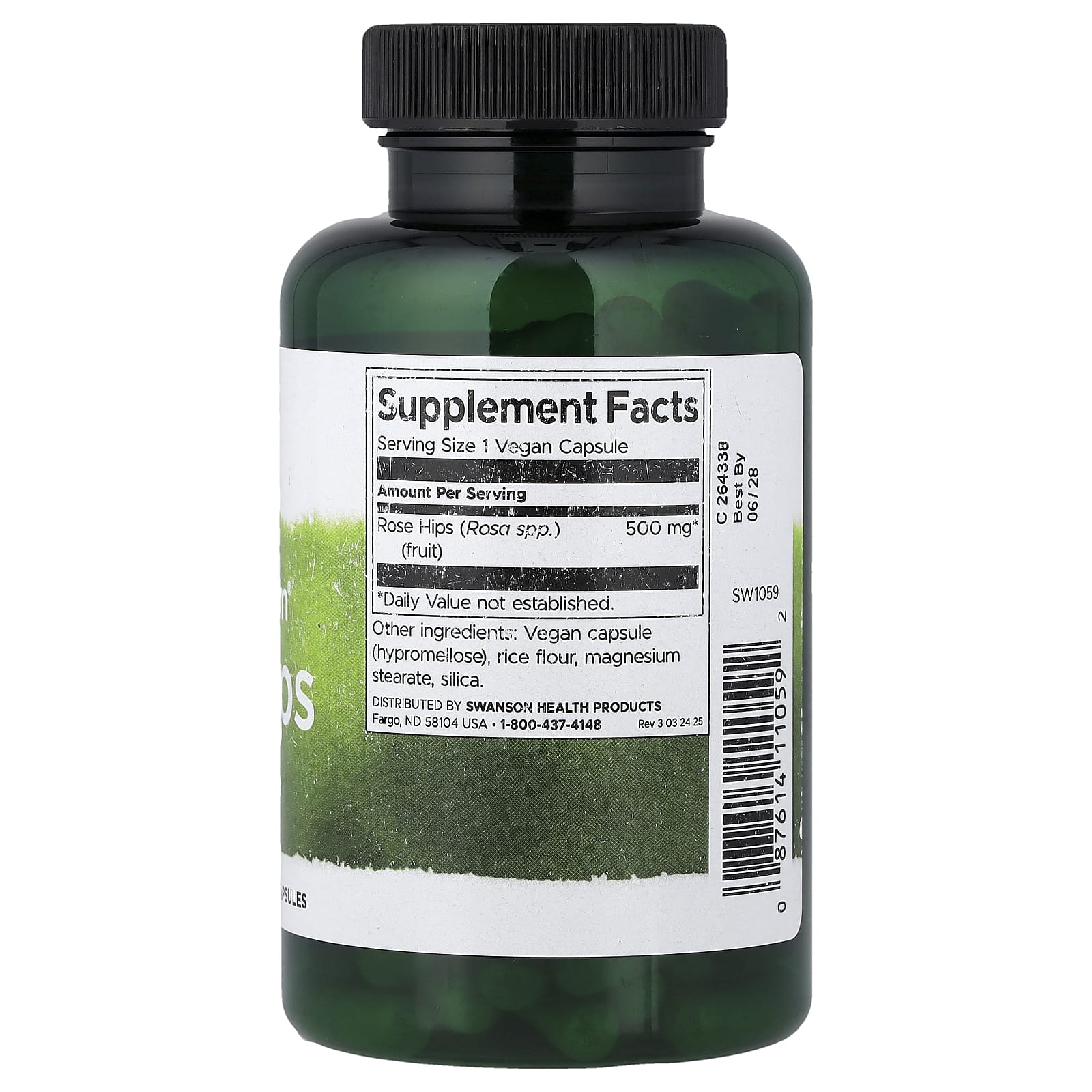 Full Spectrum Nyponfrukt ingredienser etikett