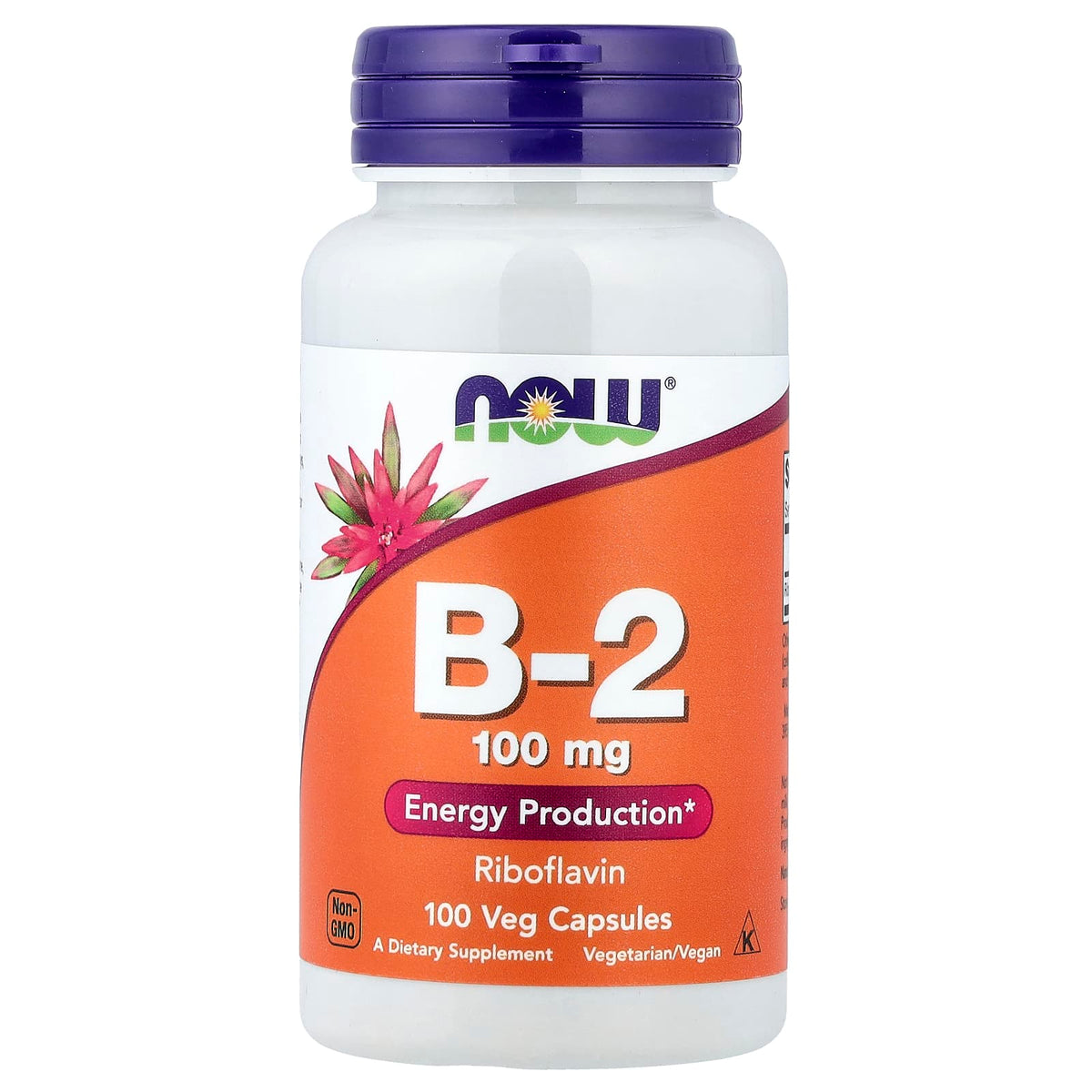 NOW Foods Vitamin B-2 Riboflavin baksida