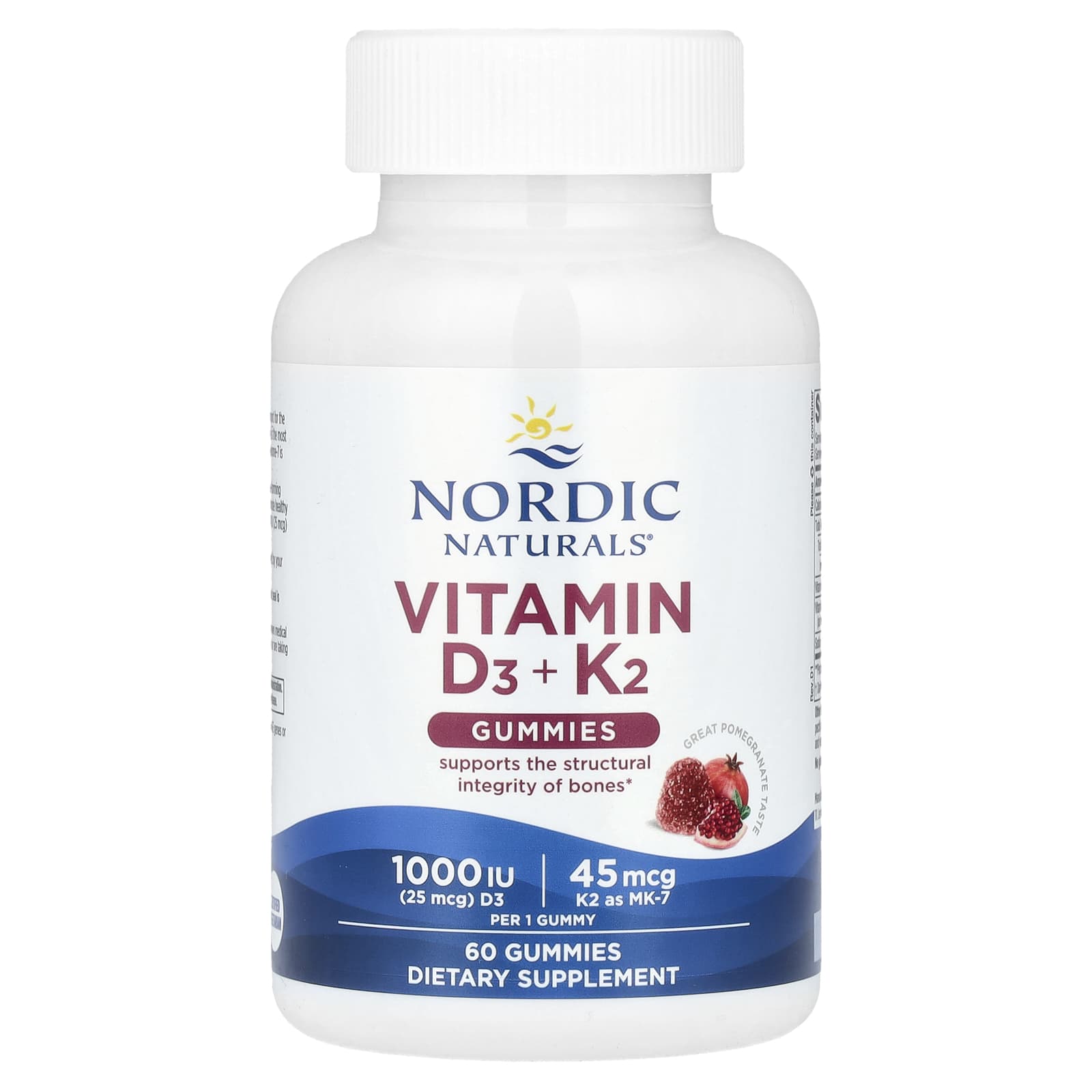 Nordic Naturals Vitamin D3+K2 Gummies framsida
