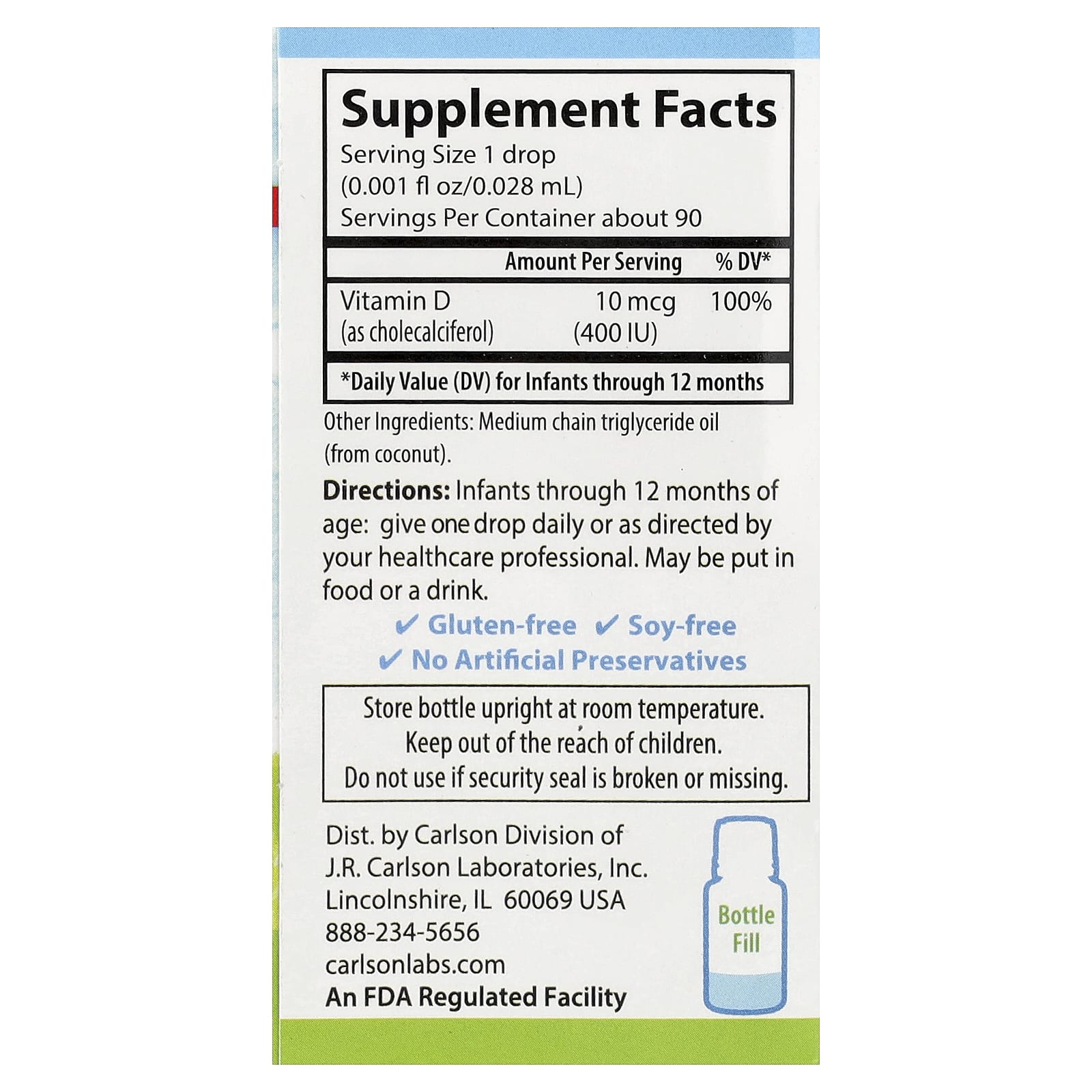 Baby's Super Daily D3 ingredienser och dosering