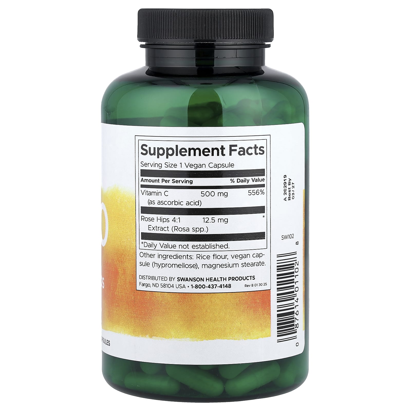 Vitamin C med Rosenhöfter tabletter närbild