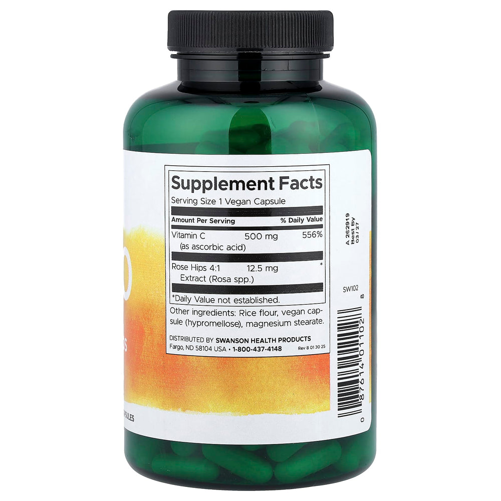 Vitamin C med Rosenhöfter tabletter närbild