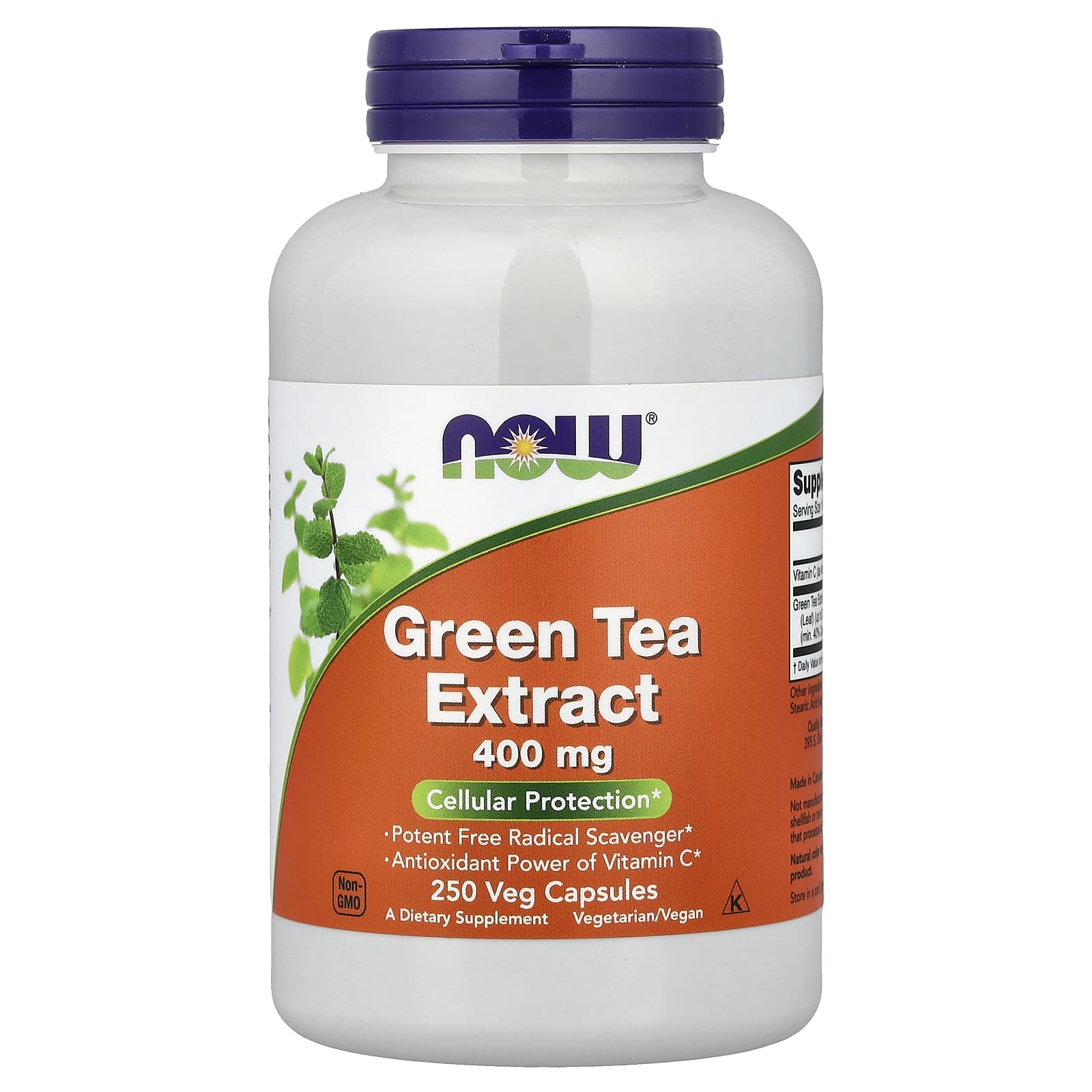 NOW Foods Green Tea Extract baksida