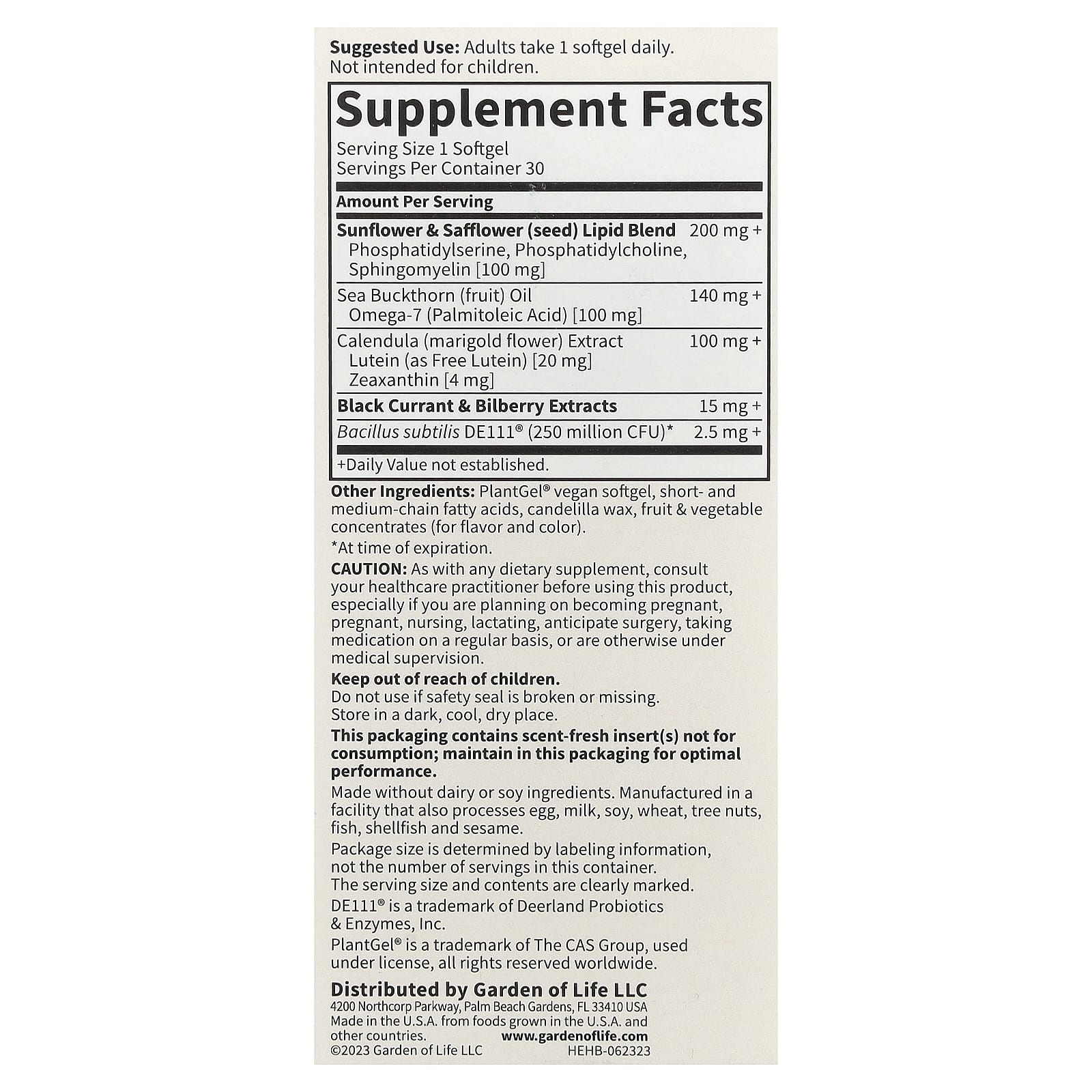 Garden Of Life - Herbals Eye Health - 30 Vegan Sgels