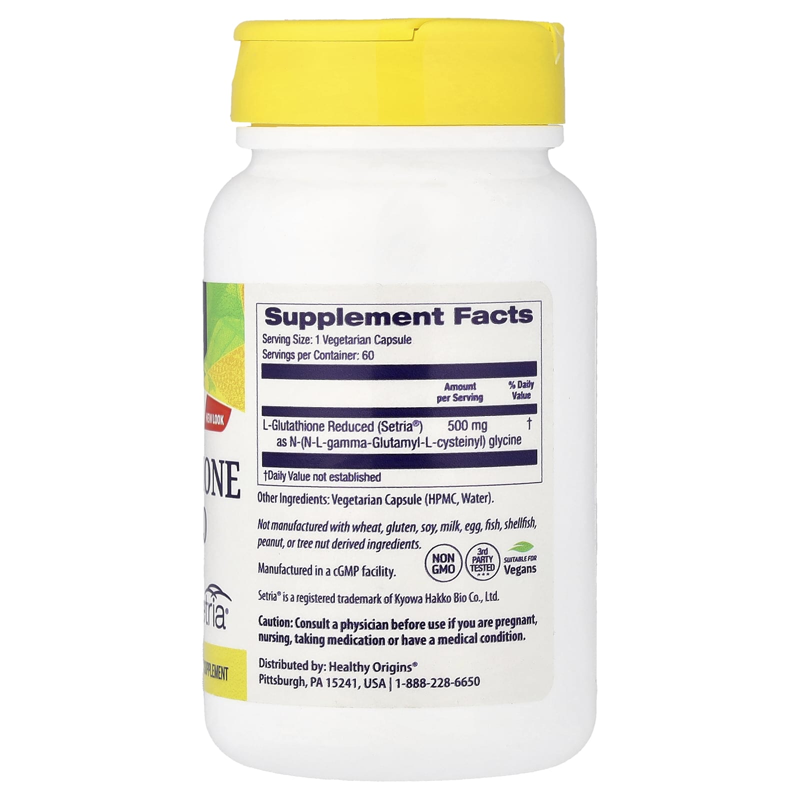 Healthy Origins L-Glutathione dosering-information