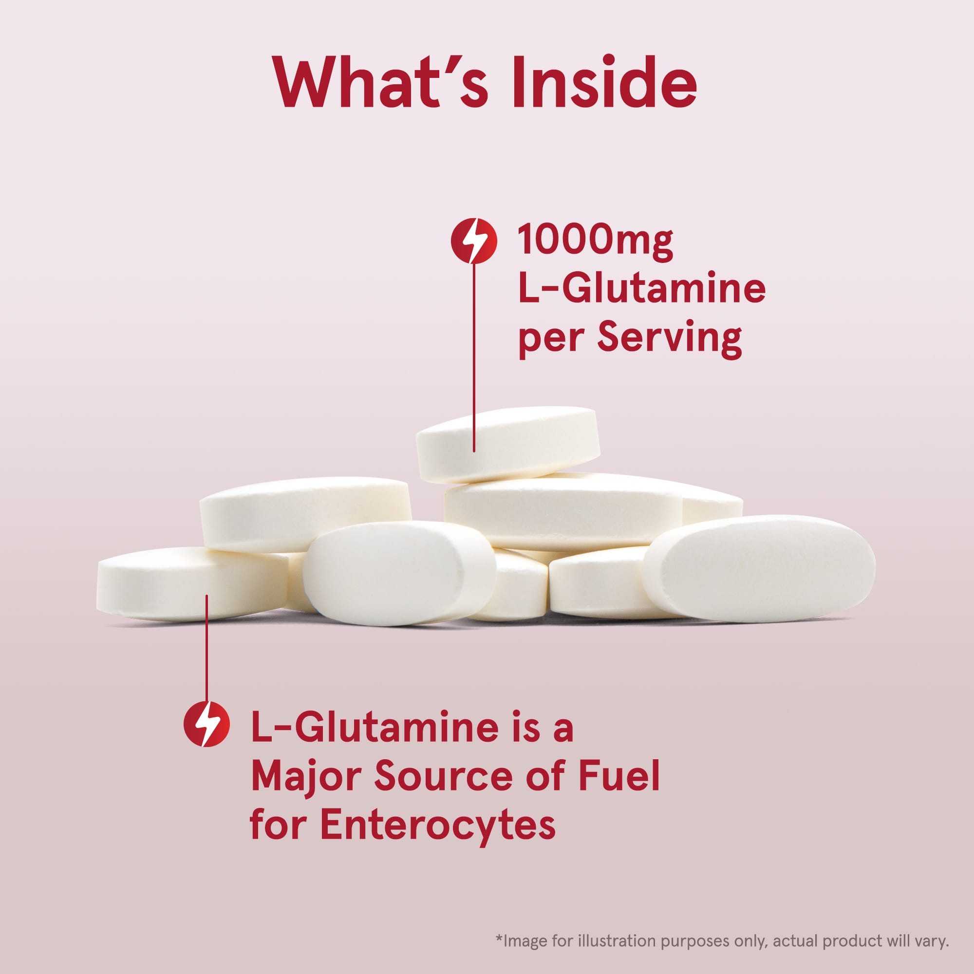 L-Glutamine 1000mg tablett närbild