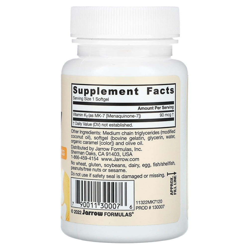 Vitamin K2 MK-7 näringsfakta etikett