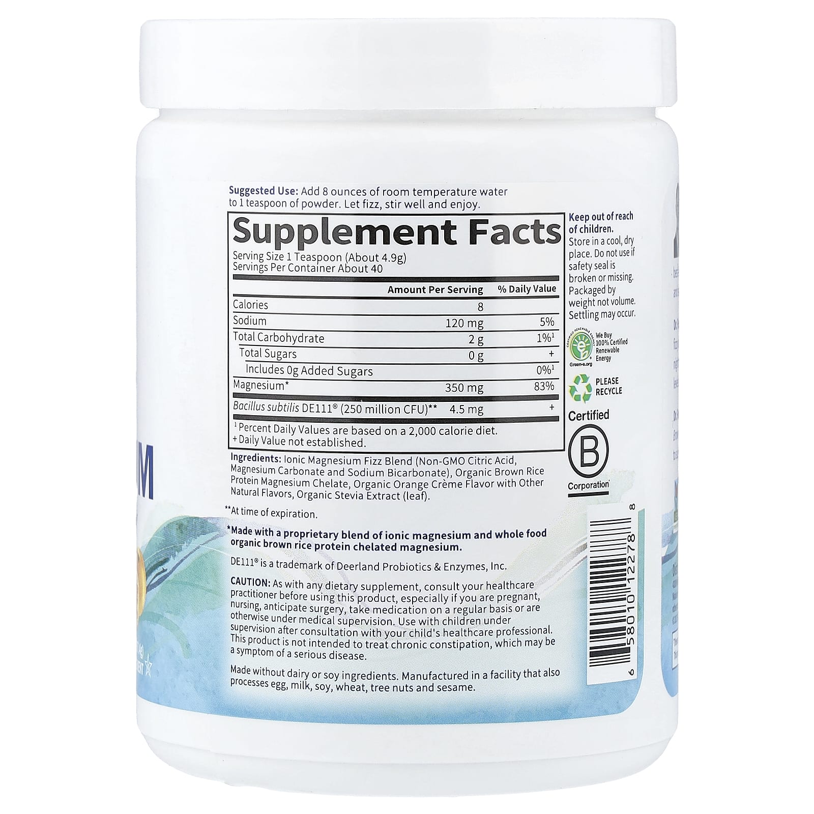 Garden Of Life Whole Food Magnesium Orange pulverstruktur