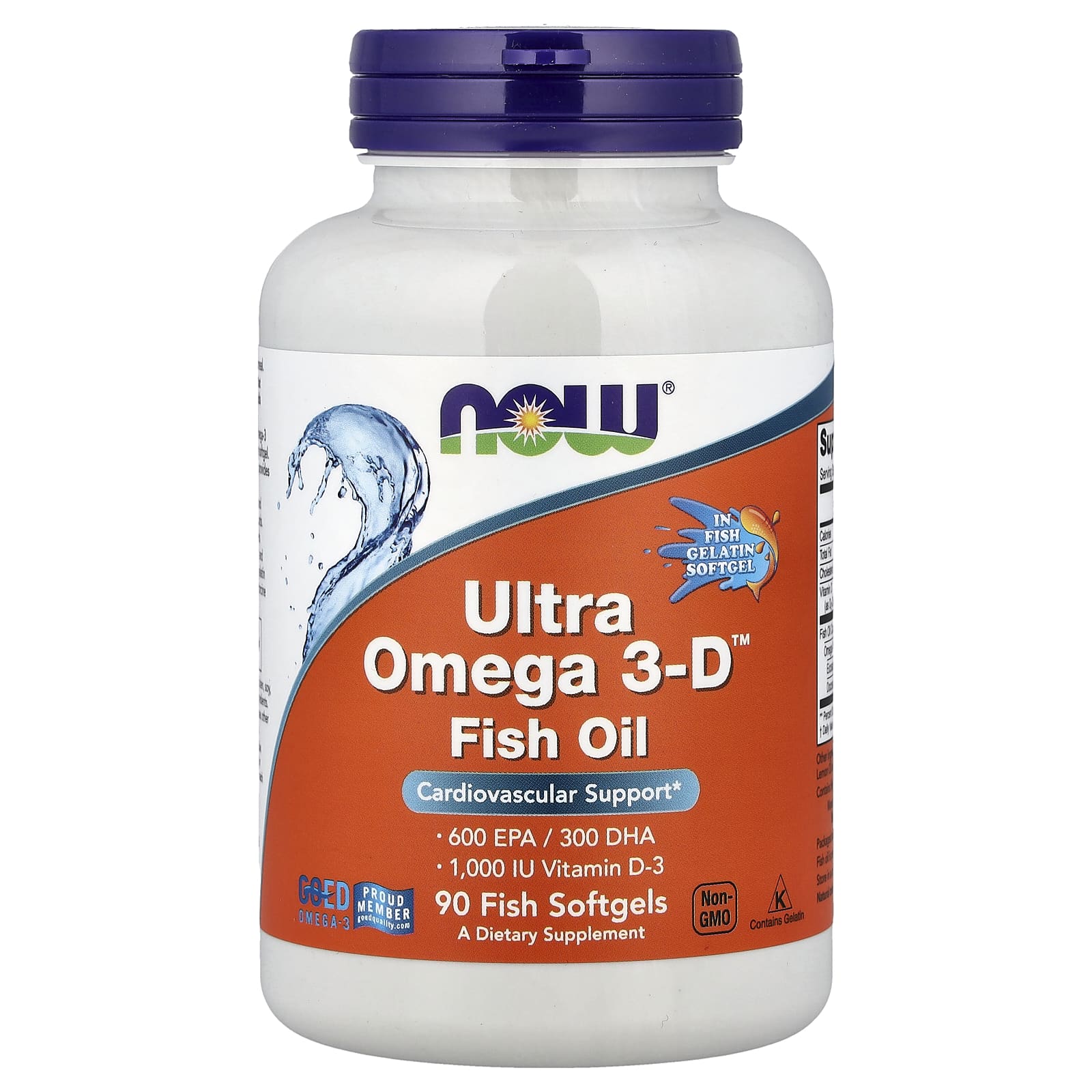 NOW Foods Ultra Omega 3-D baksida näringsfakta