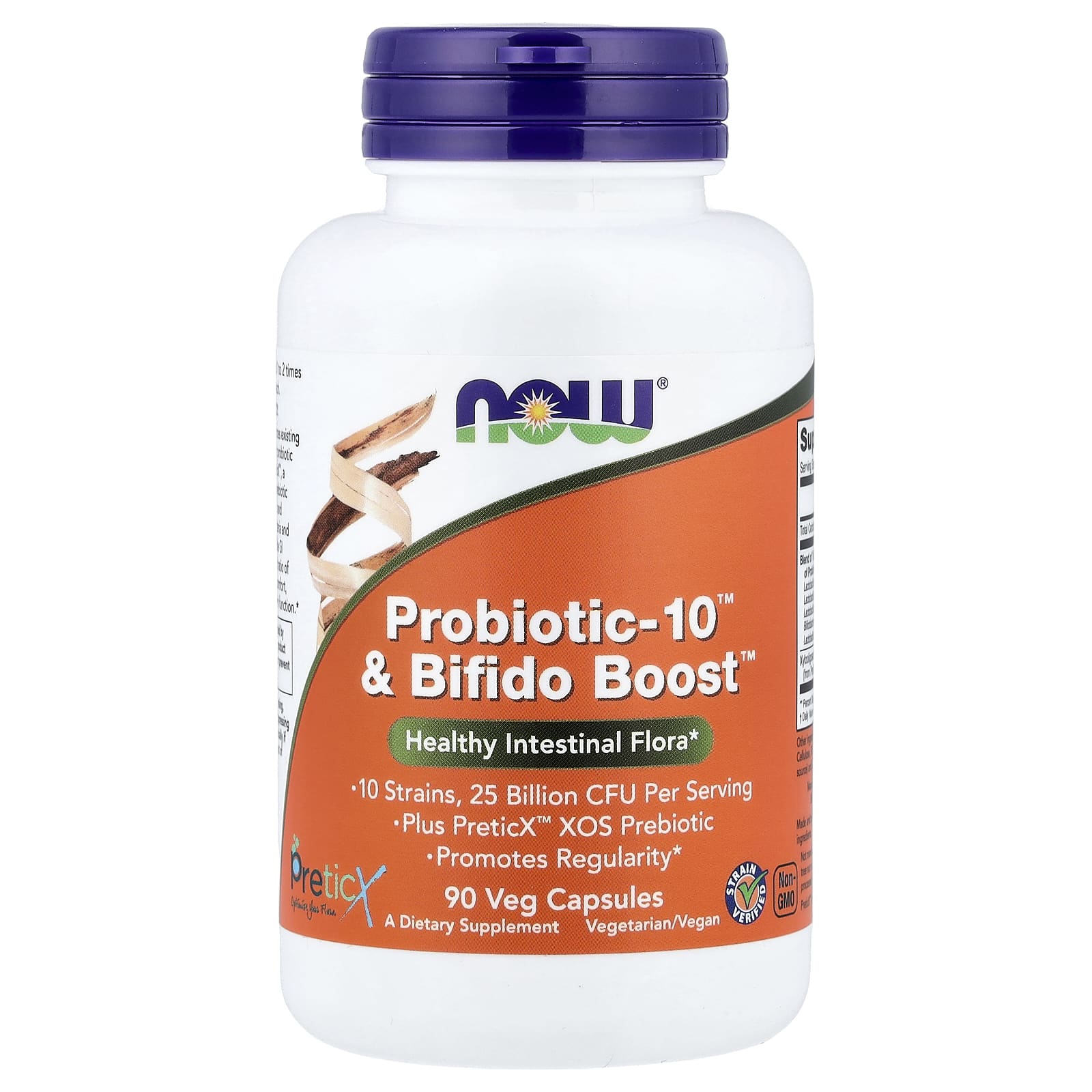 NOW Foods Probiotic-10 & Bifido Boost baksida