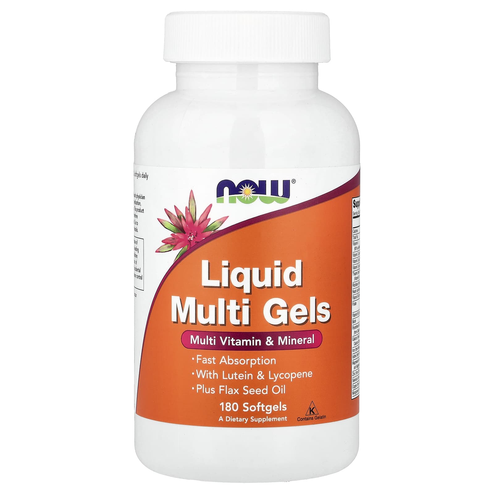 Liquid Multi Gels baksida näringsfakta