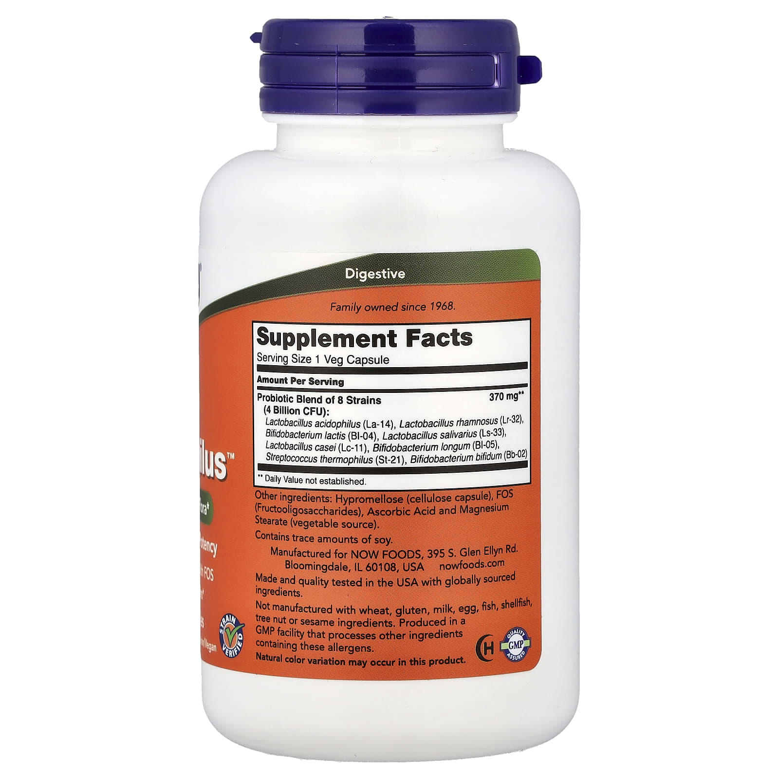 Now Foods Gr8-Dophilus ingredienser lista