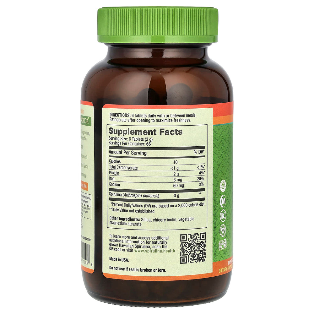 Pure Hawaiian Spirulina ingredienser och etikett