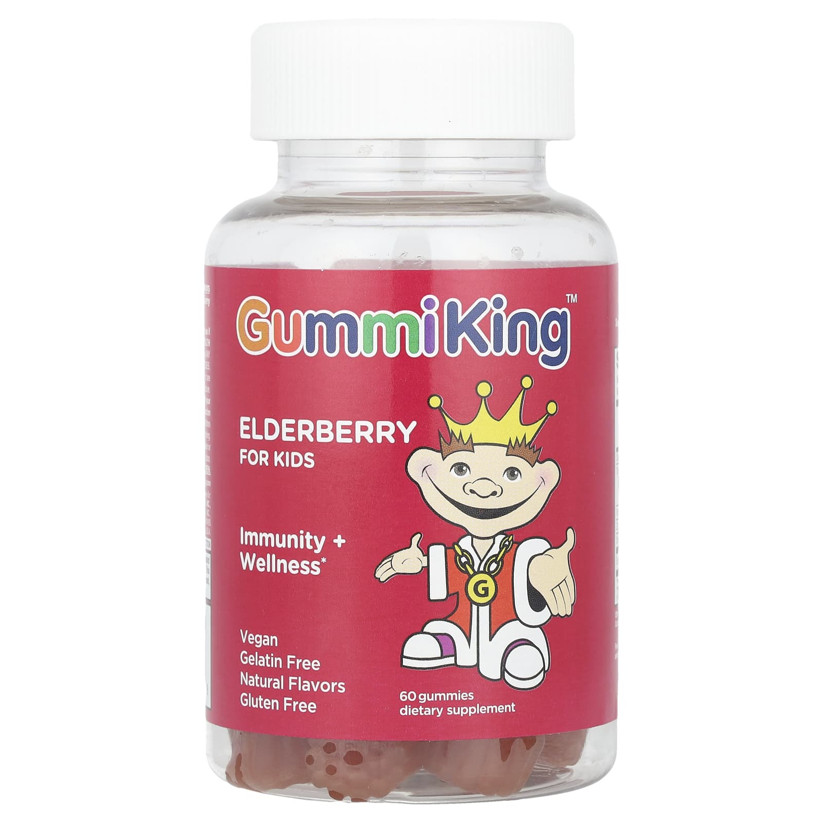 Gummiking Svart Fläder baksida näringsfakta