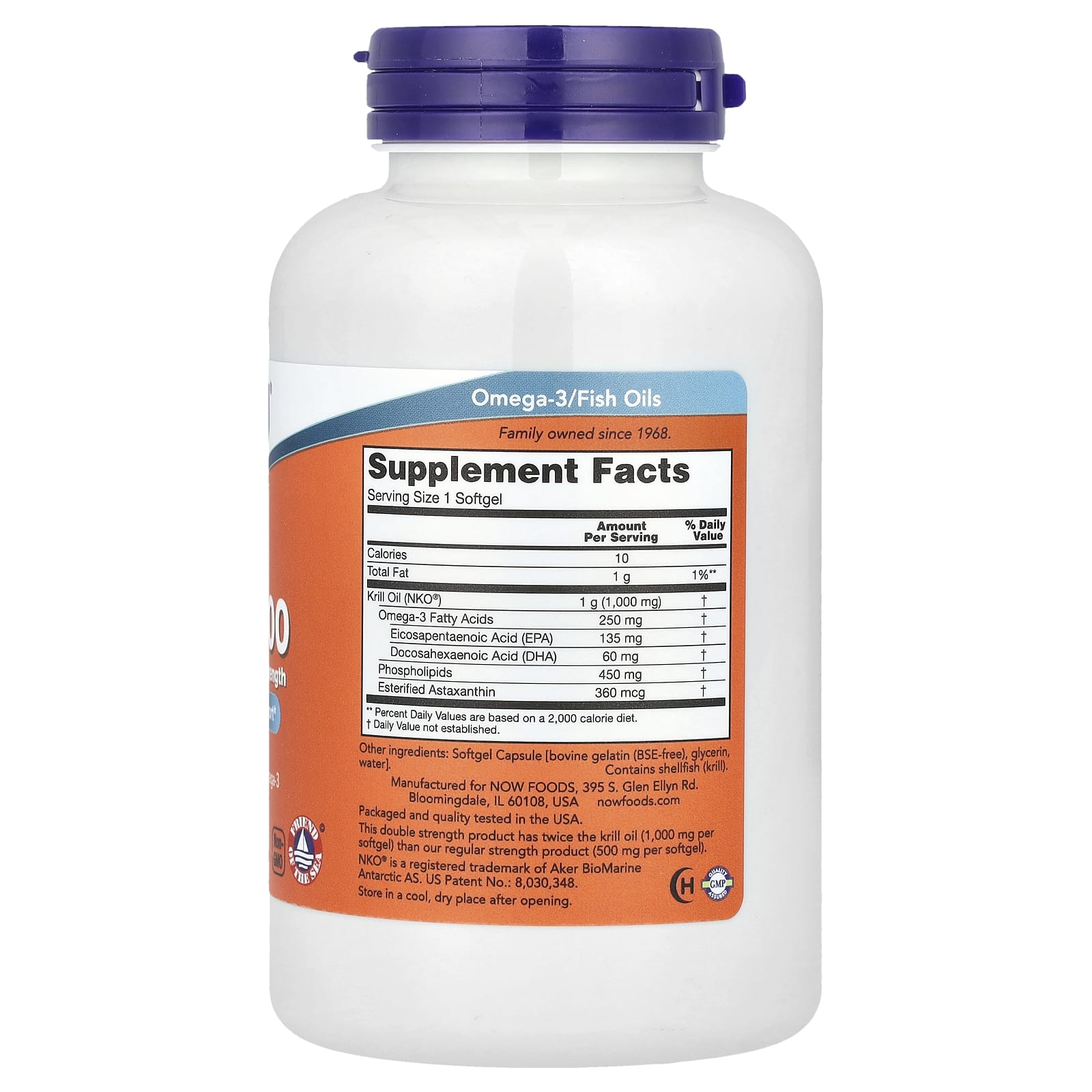 Now Foods Krill 1000 baksida