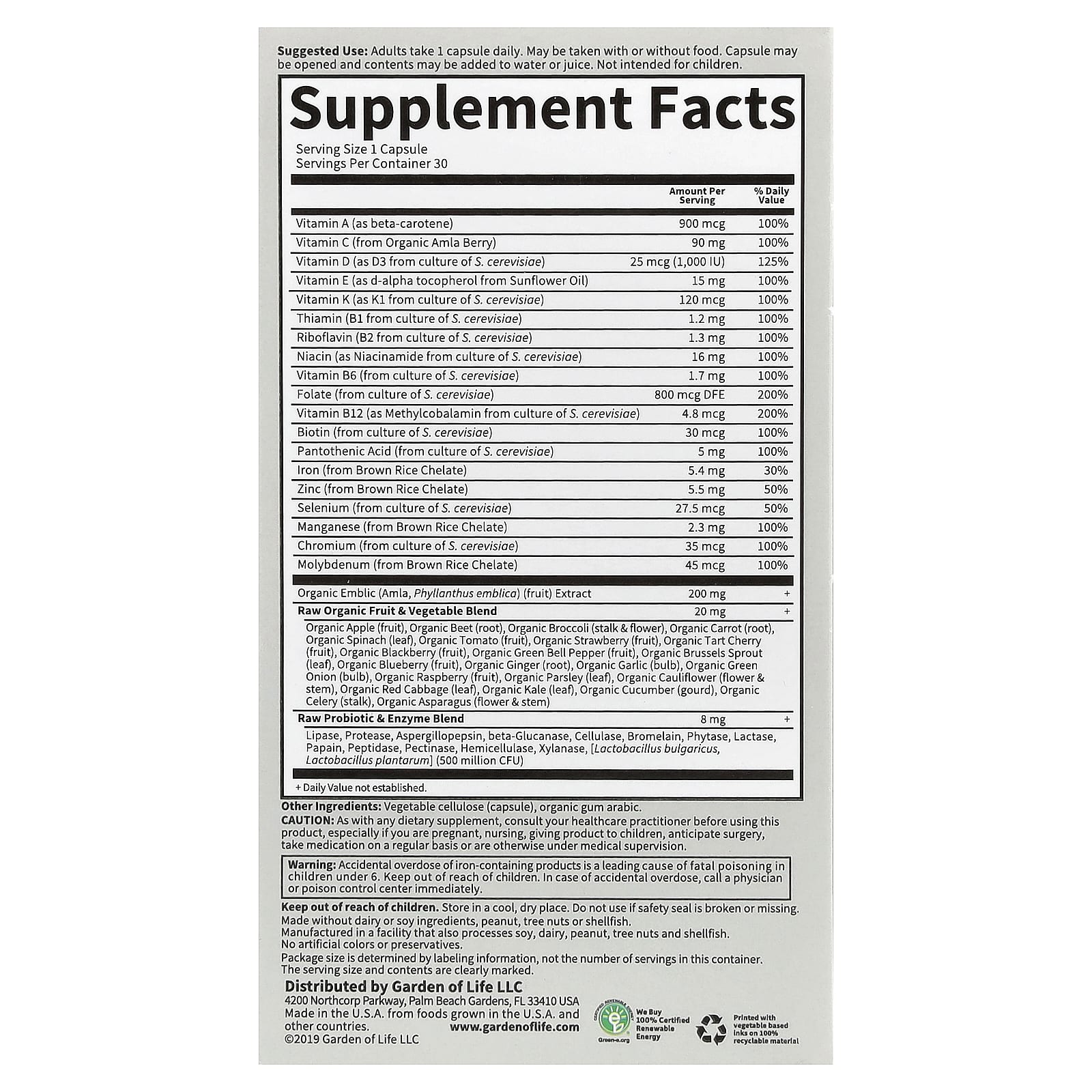 Garden Of Life - Vitamin Code Raw One For Women
