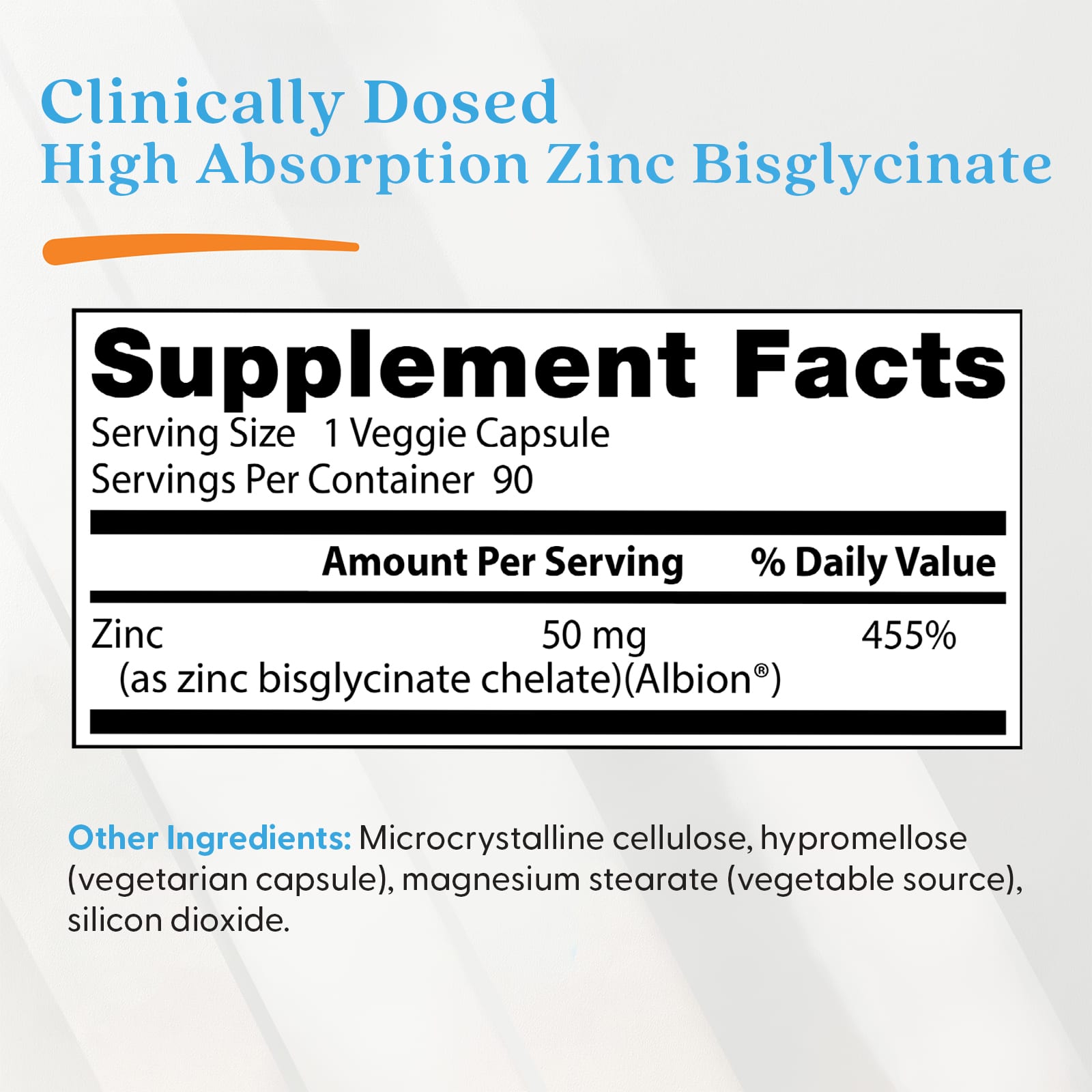 Doctor's Best Zinc produktdetalj och märkning