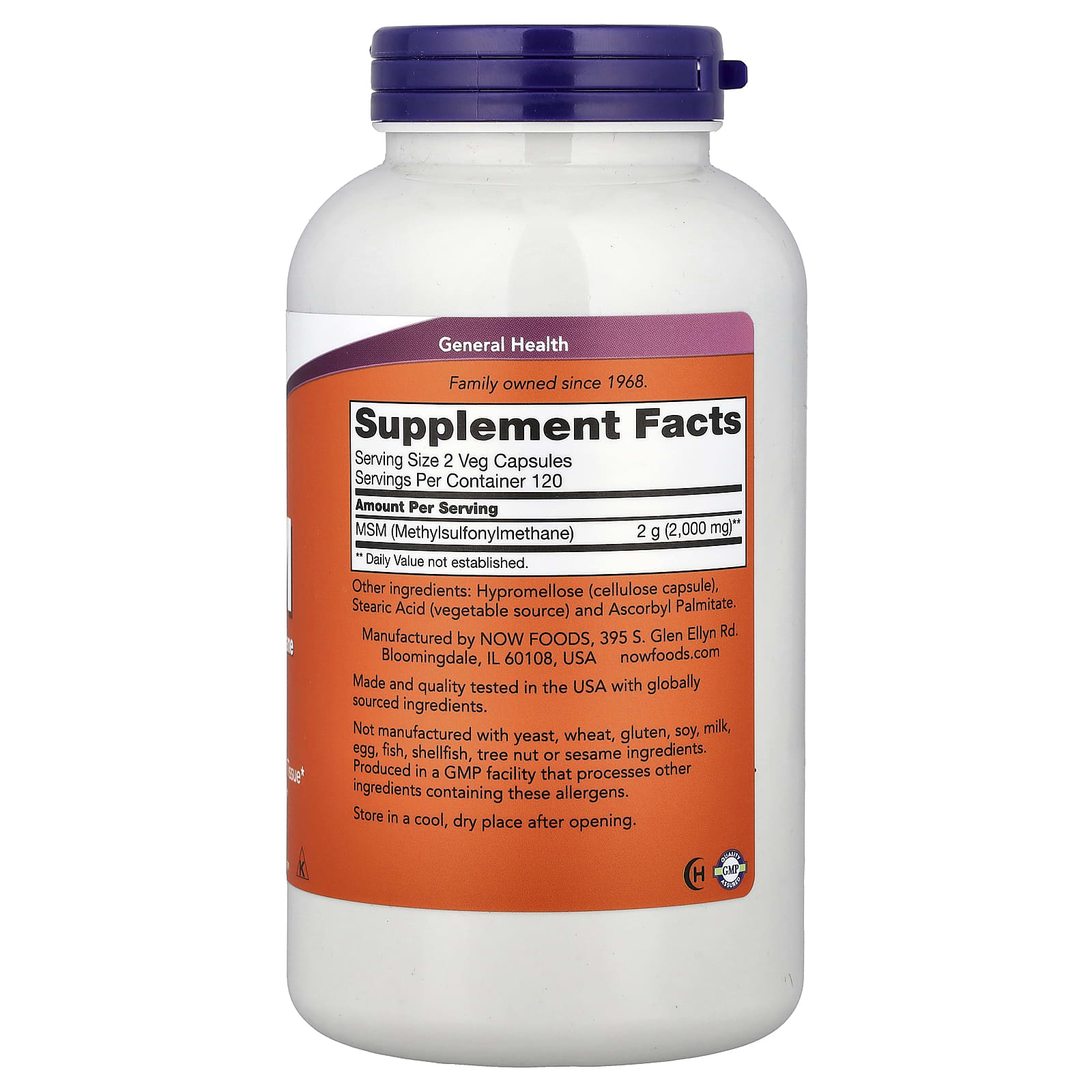 NOW Foods - MSM - 200 tabletter