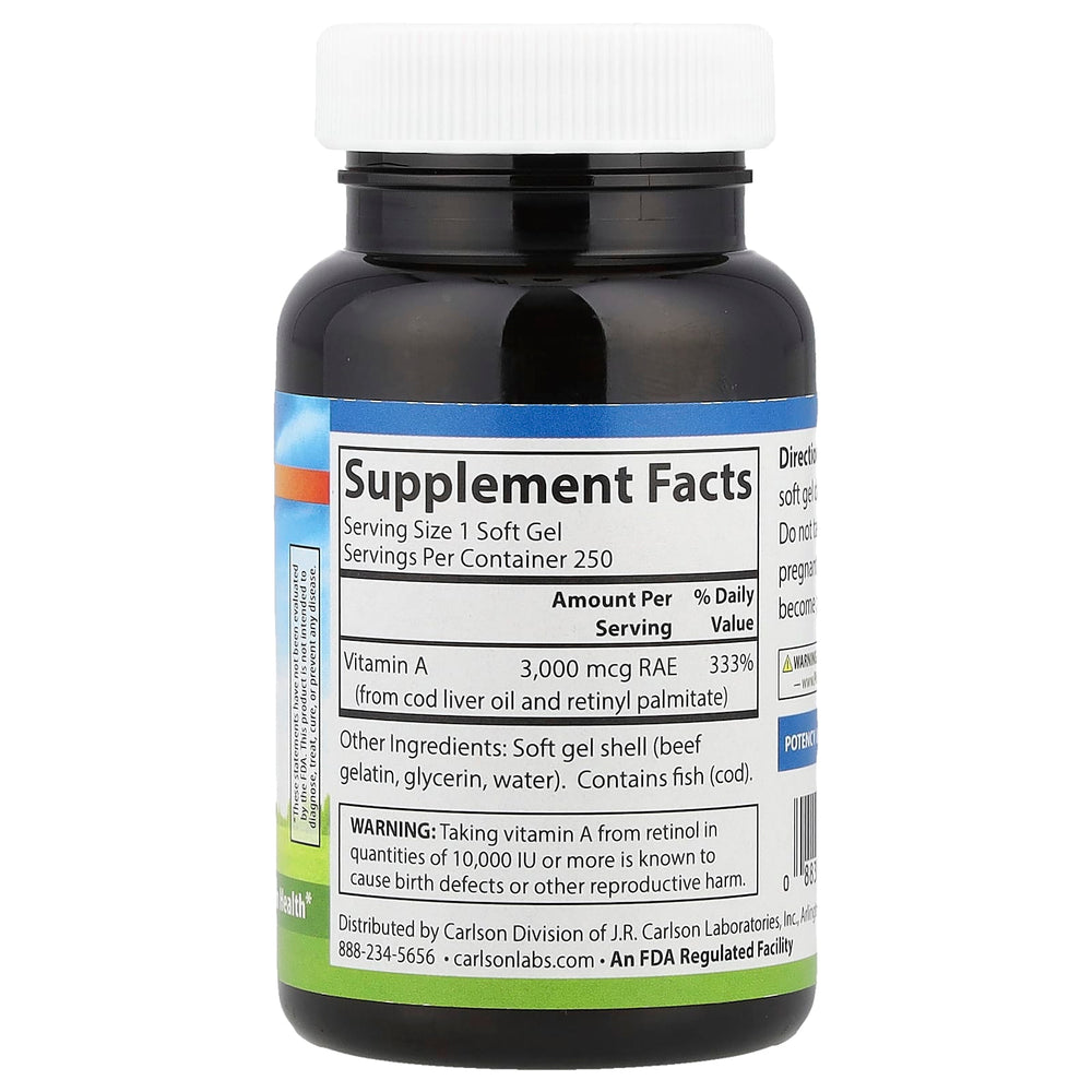 Vitamin A 3000mcg RAE ingredienser lista