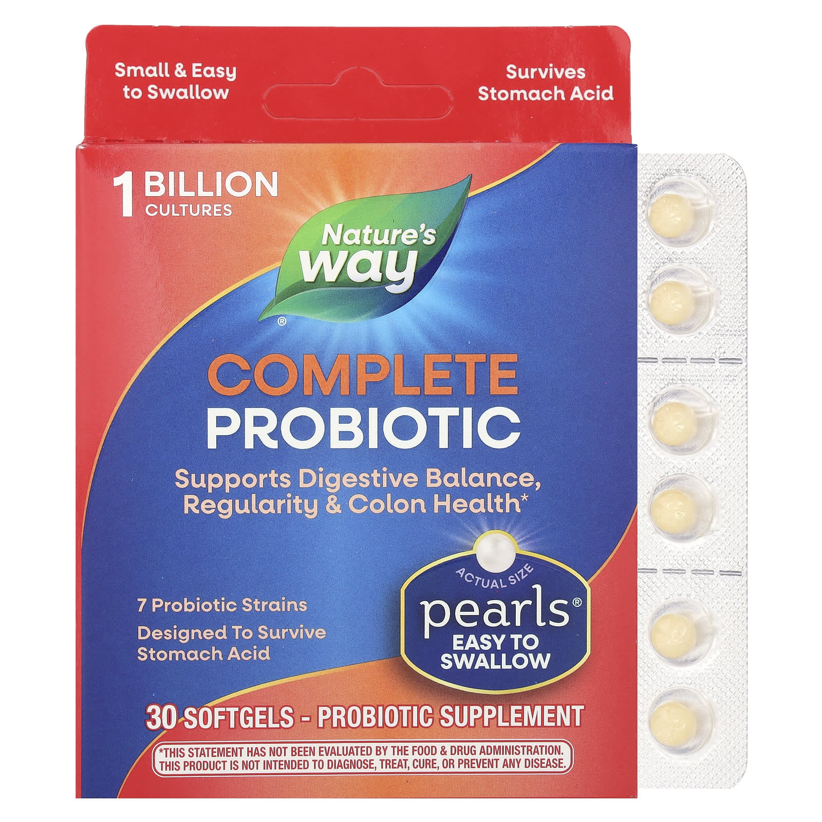 Nature's Way Probiotic Pearls Complete öppen förpackning