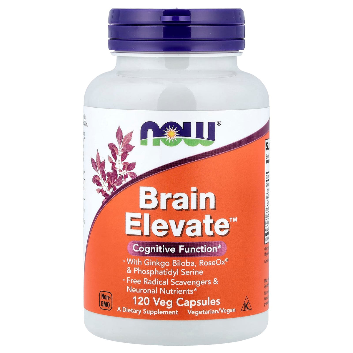 Brain Elevate baksida näringsinformation