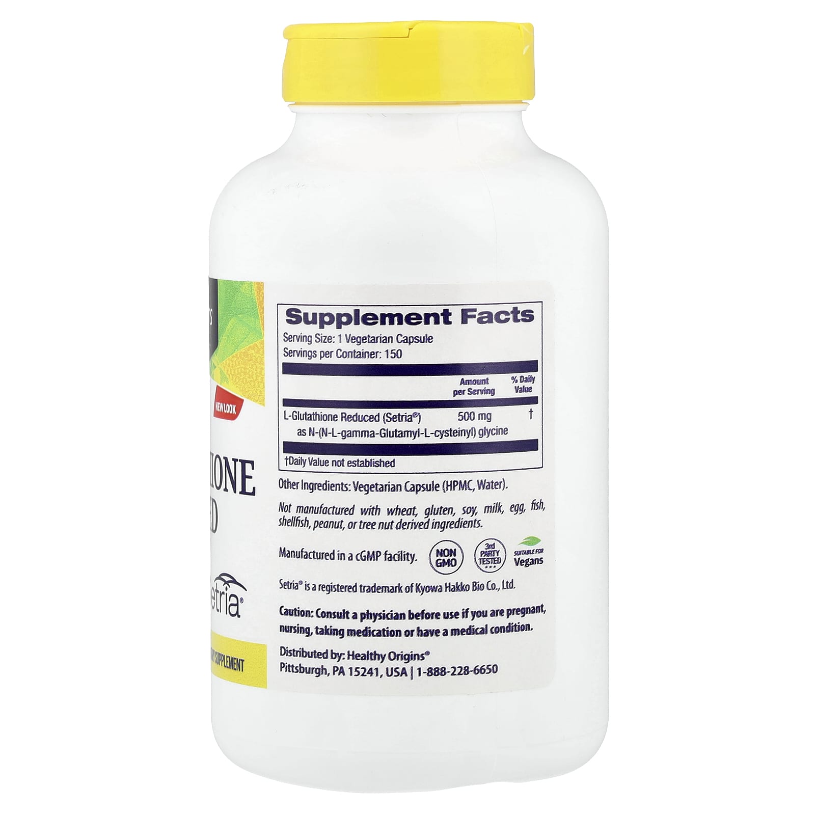Healthy Origins L-Glutathione ingredienser-lista