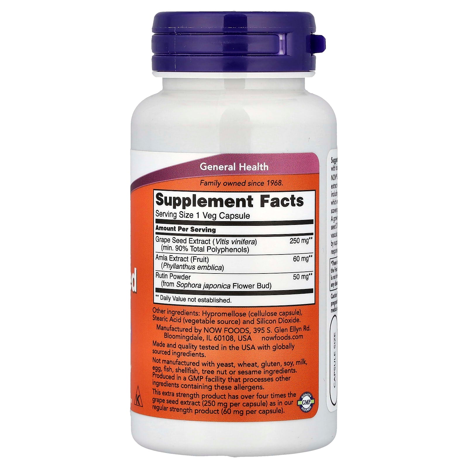 Grape Seed Extract näringsfakta-etikett