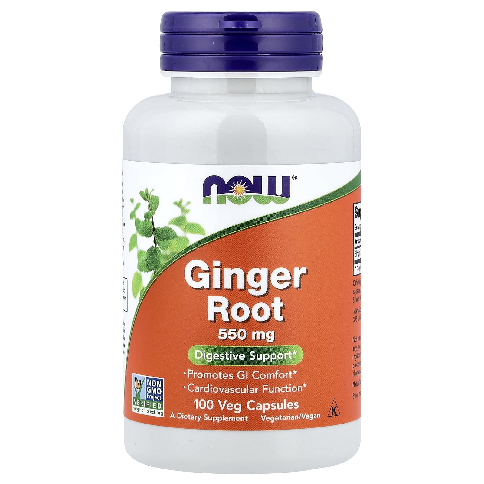 Ginger Root 550mg baksida näringsfakta