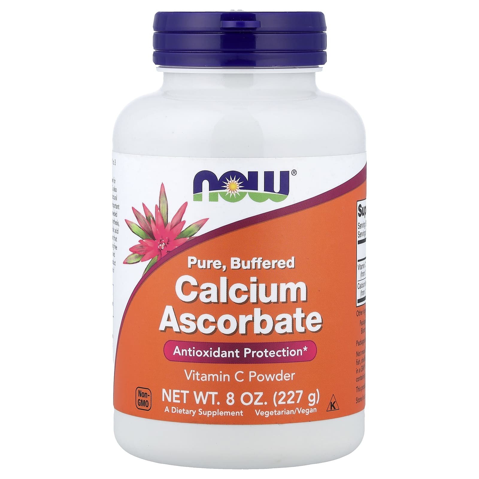Calcium Ascorbate baksida med näringsfakta
