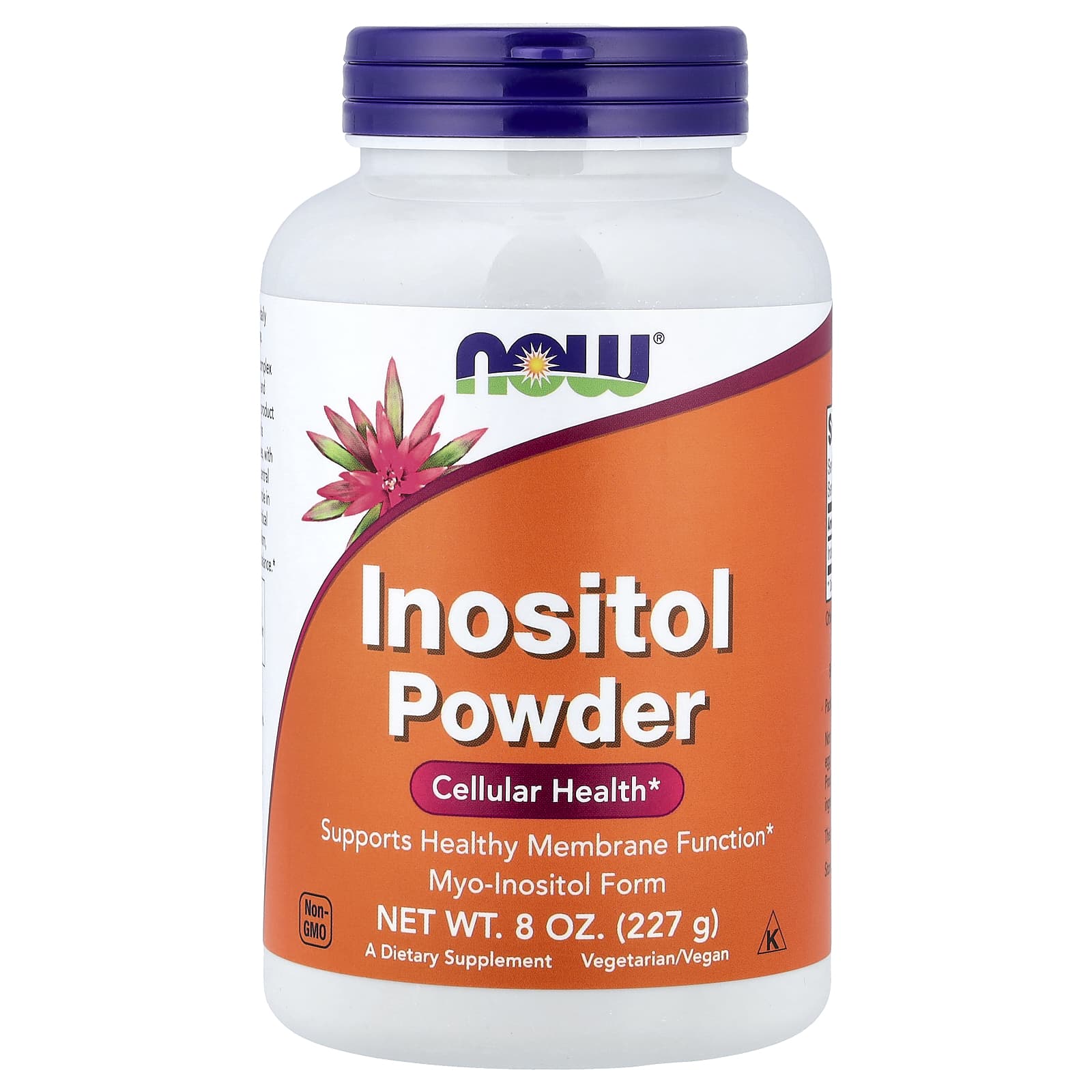 Now Foods Inositol Powder baksida näringsfakta