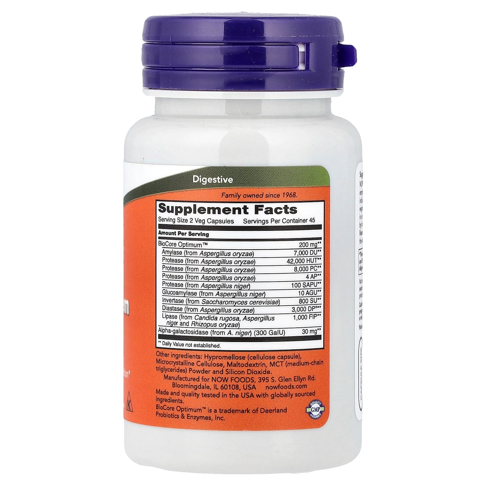 NOW Foods Optimal Digestive System ingredienser lista