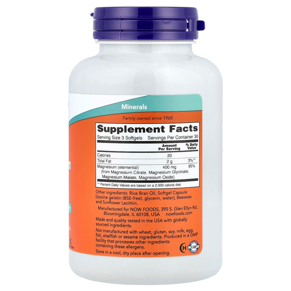 Now Foods Magnesium Citrate kapsel närbild