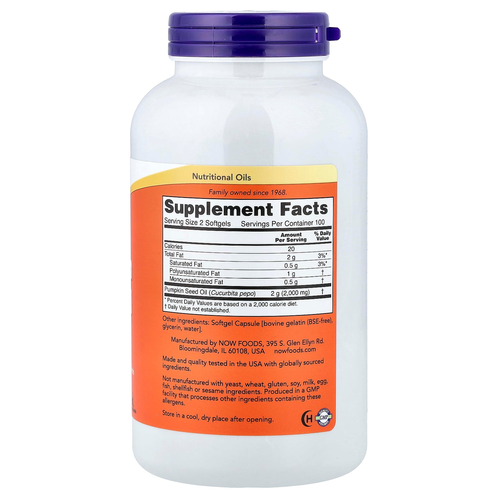 Now Foods - Kurpitsansiemenöljy 1000mg