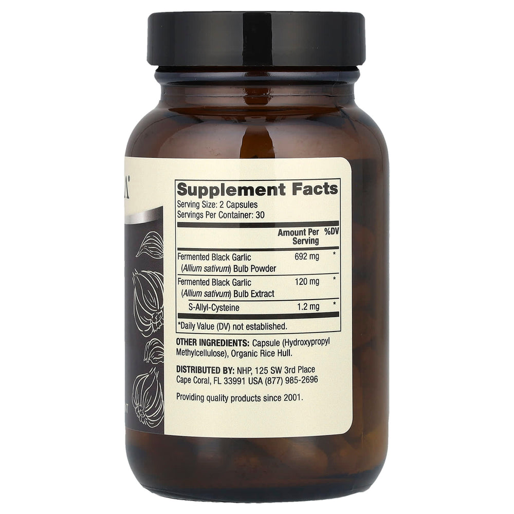 Dr. Mercola Fermented Black Garlic baksida näringsfakta