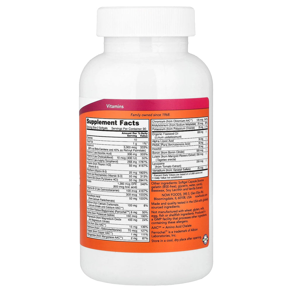 Liquid Multi Gels ingredienslista etikett
