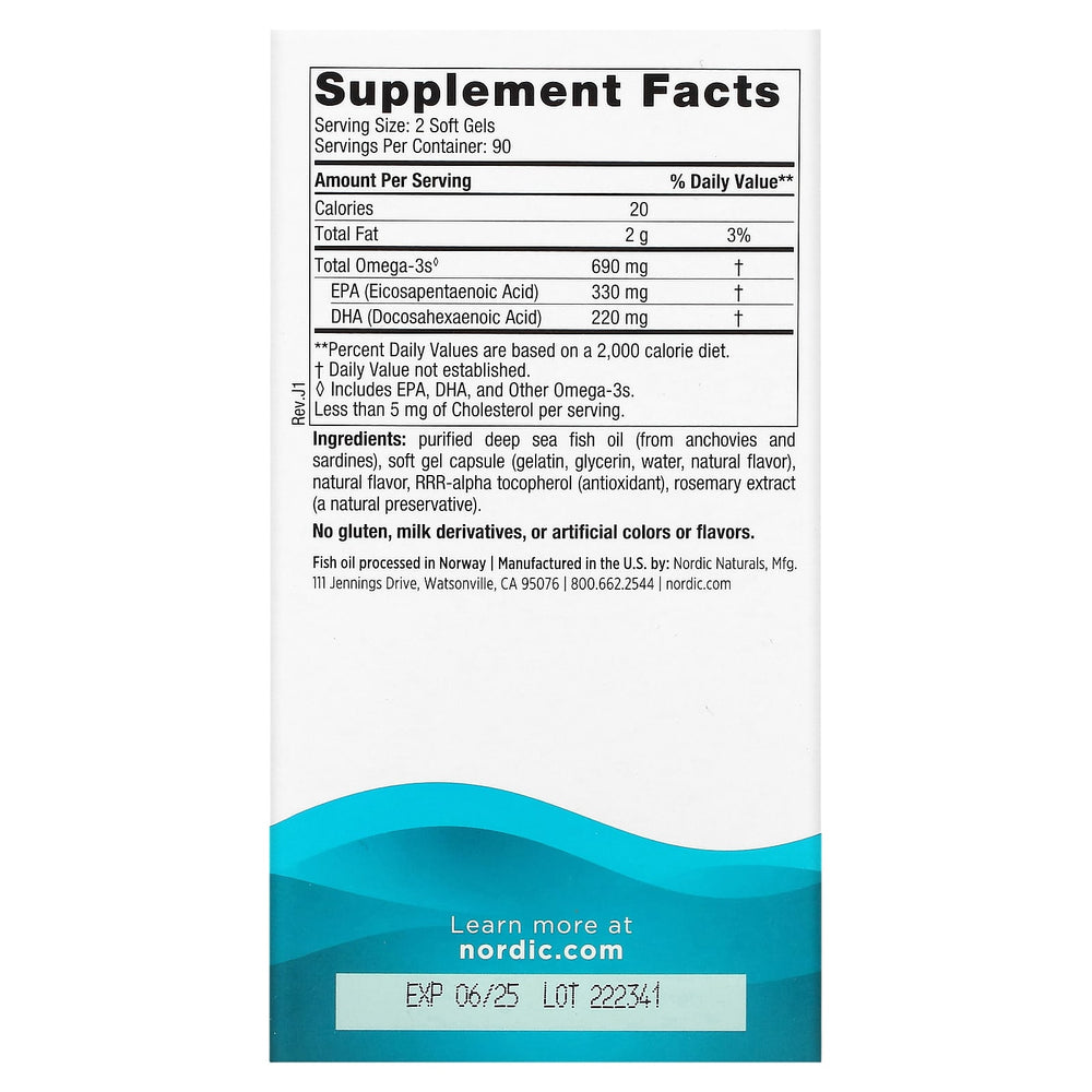 Omega-3 690 mg per dos ingredienslista etikett