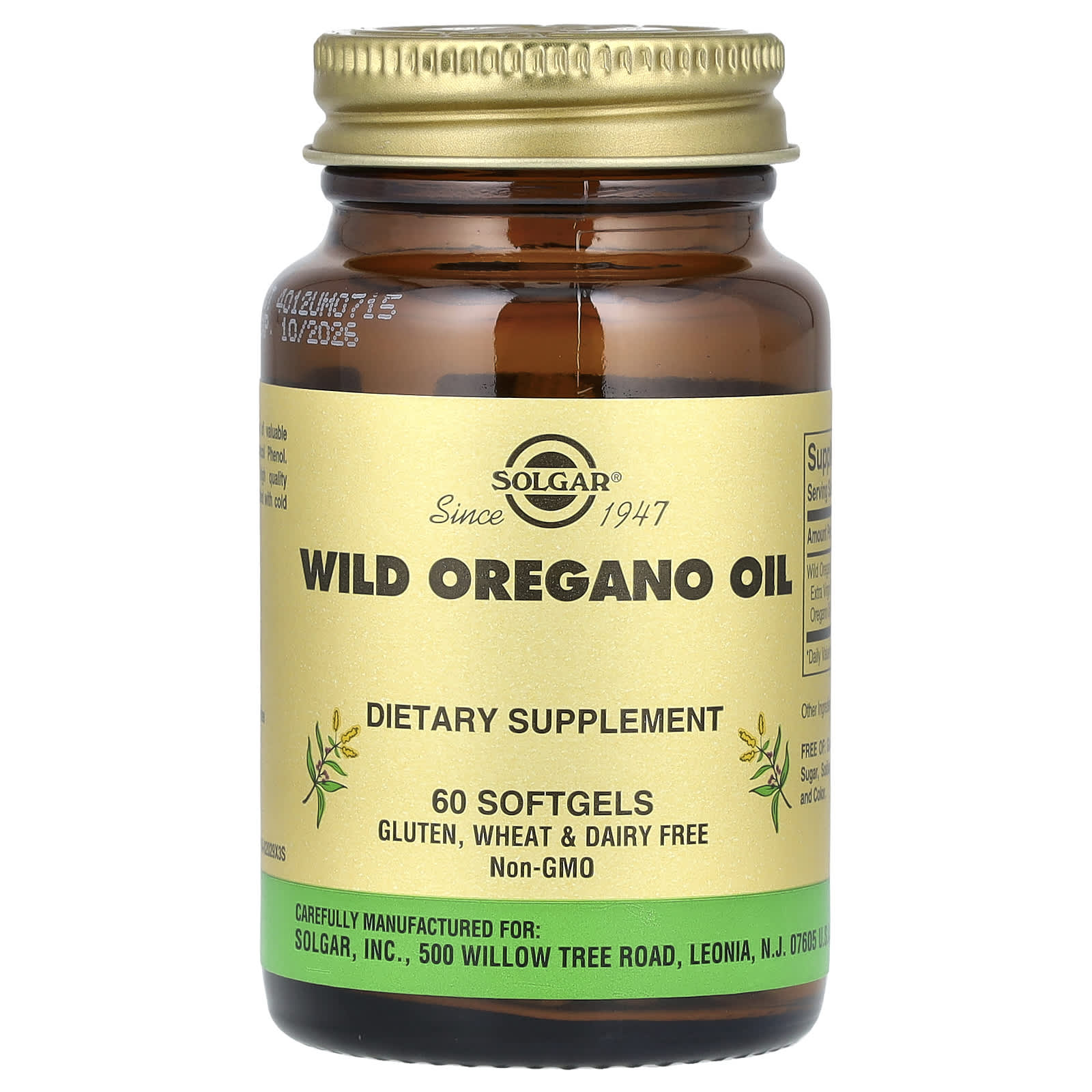 Solgar Wild Oregano Oil 60 Sgels framsida