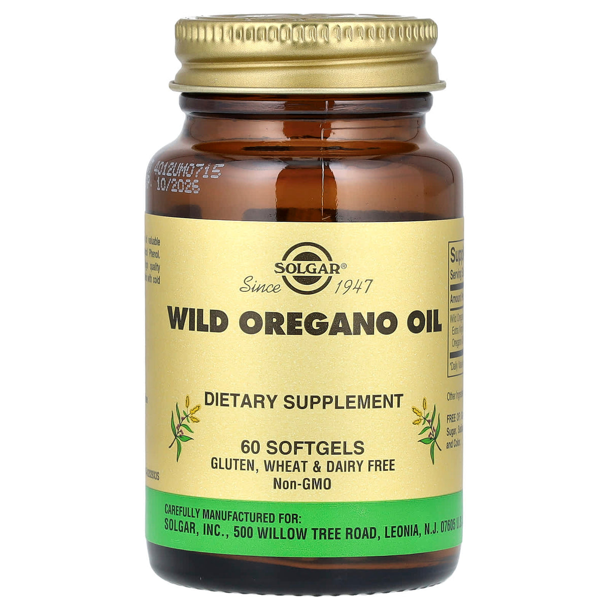 Solgar Wild Oregano Oil 60 Sgels framsida