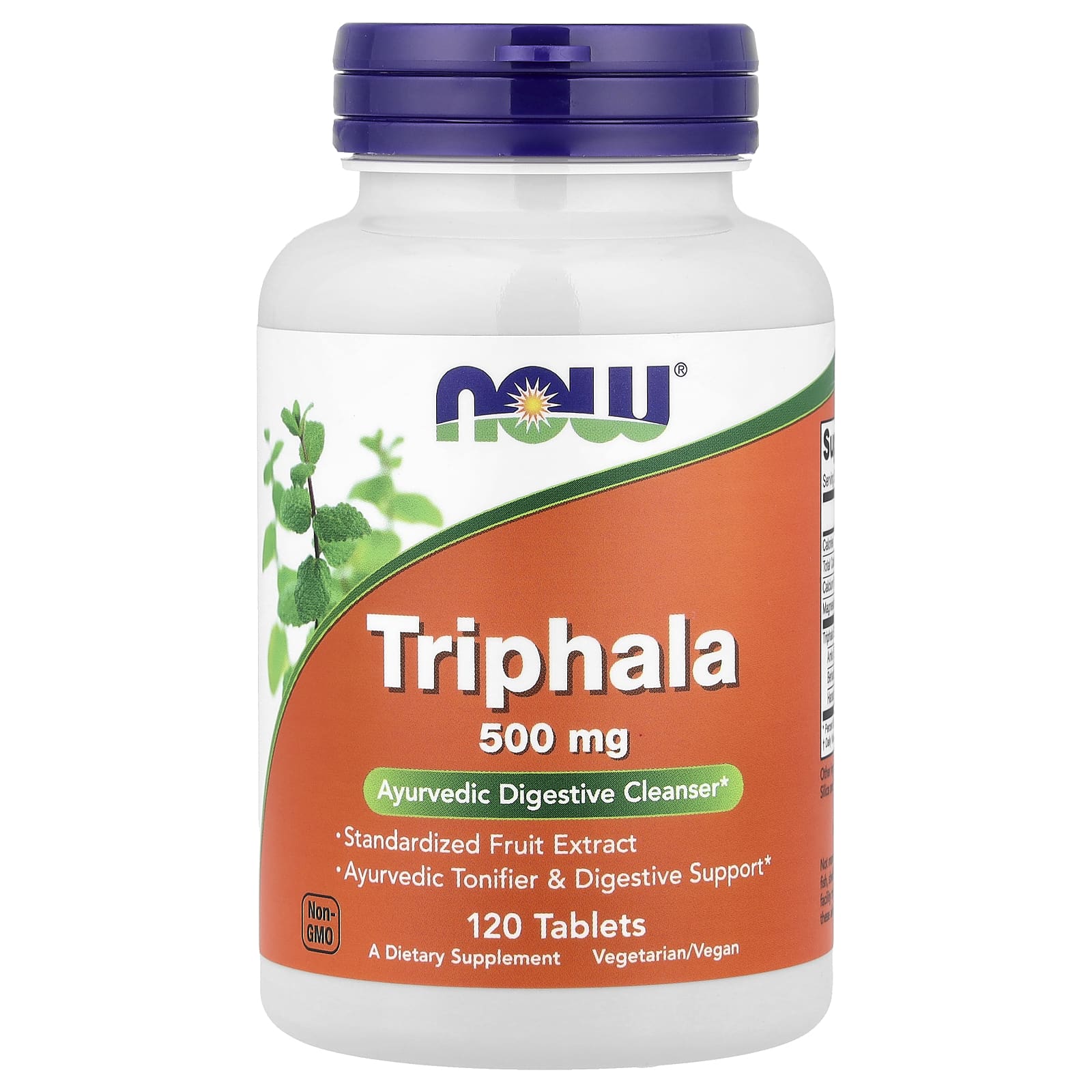 NOW Foods Triphala baksida näringsfakta