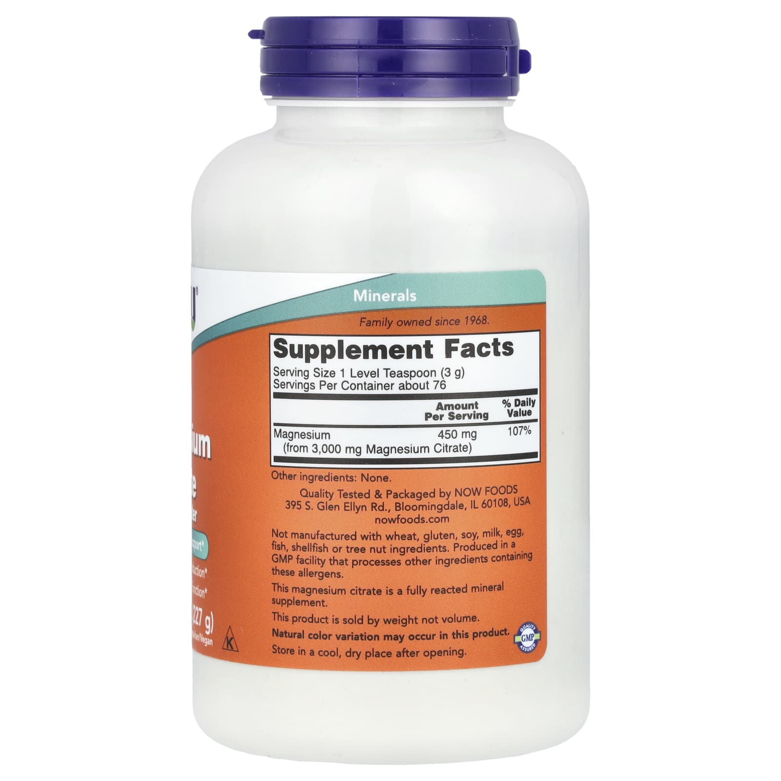 Now Foods - Magnesium Citrate
