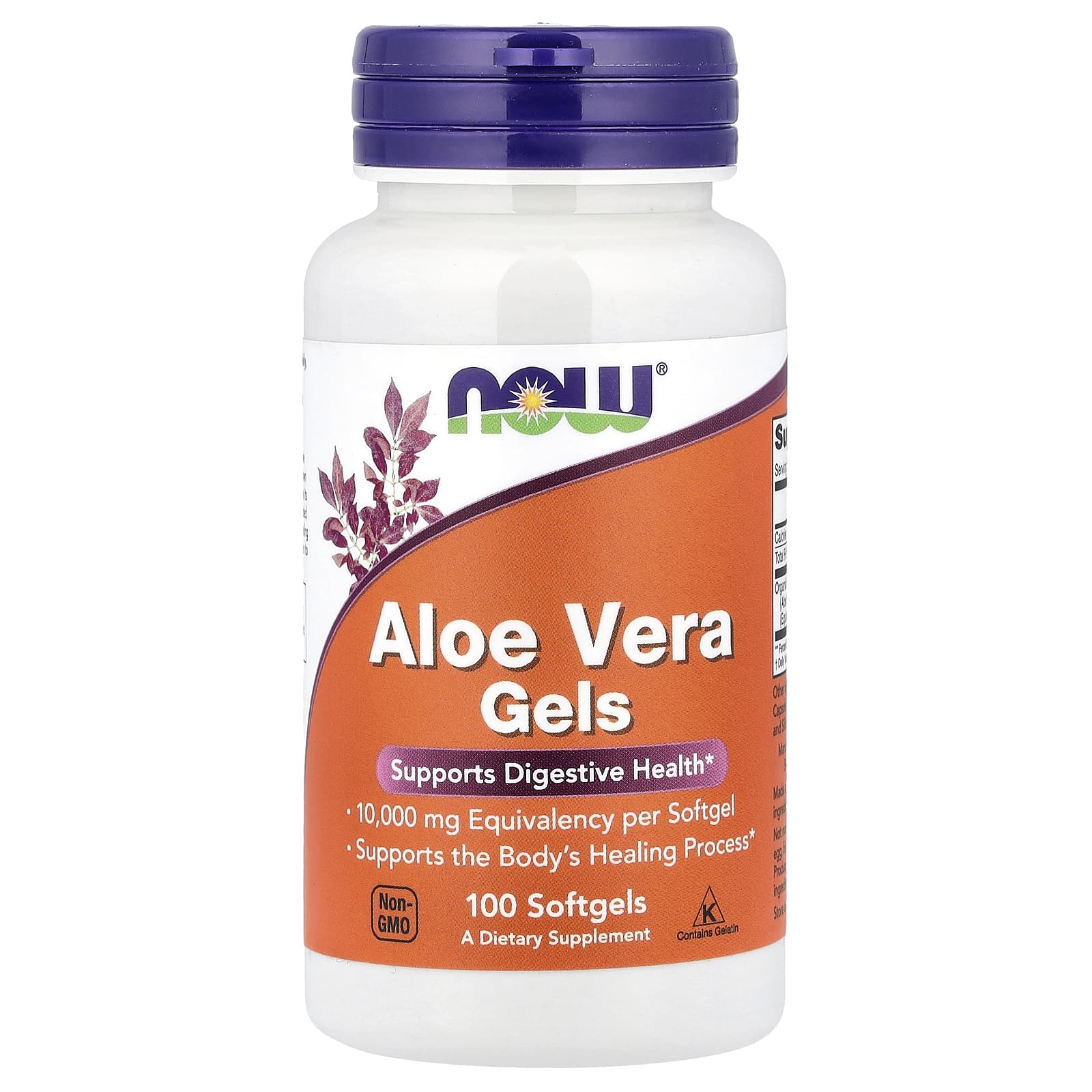 Aloe Vera 10,000 baksida med näringsfakta
