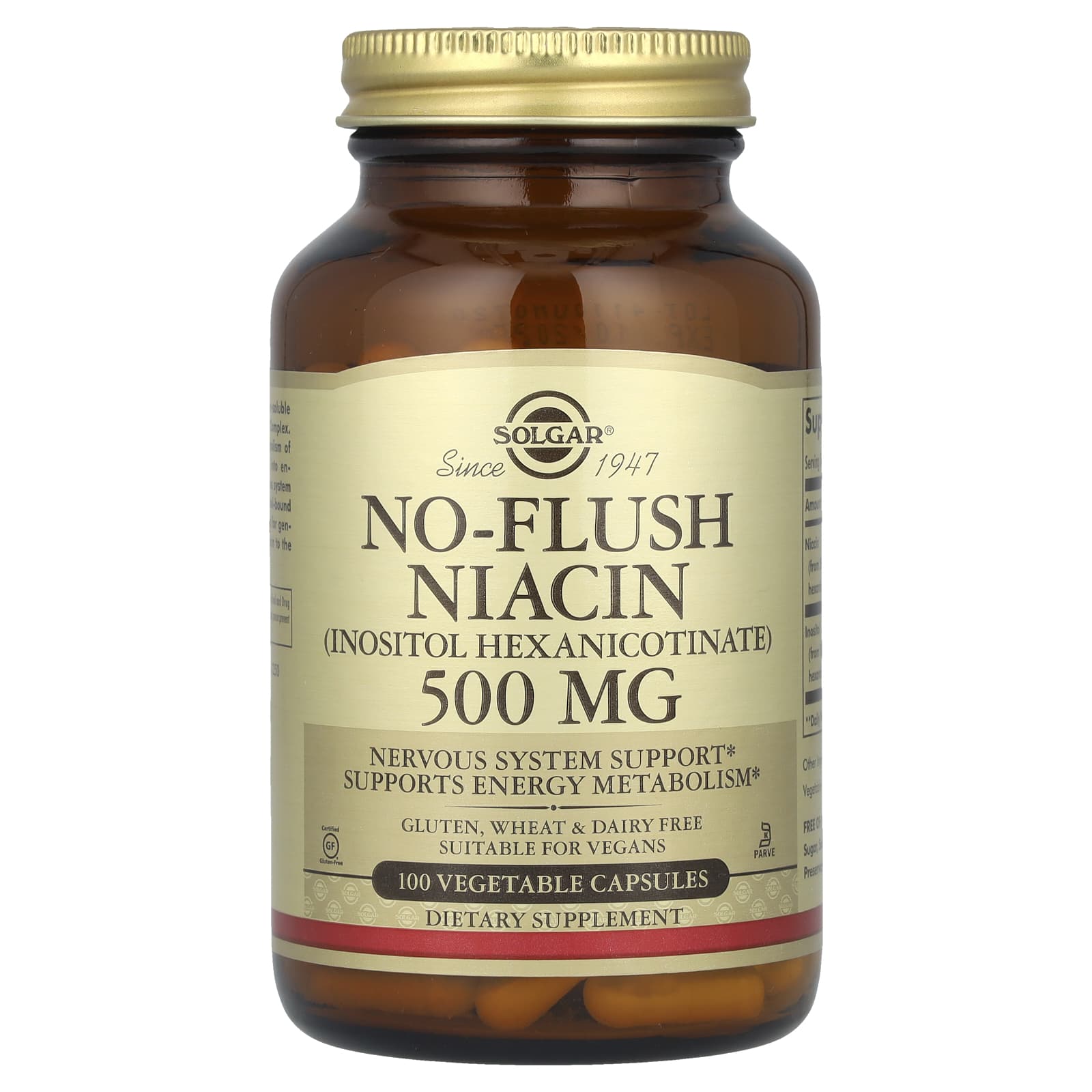 No-Flush Niacin 500 mg baksida näringsfakta