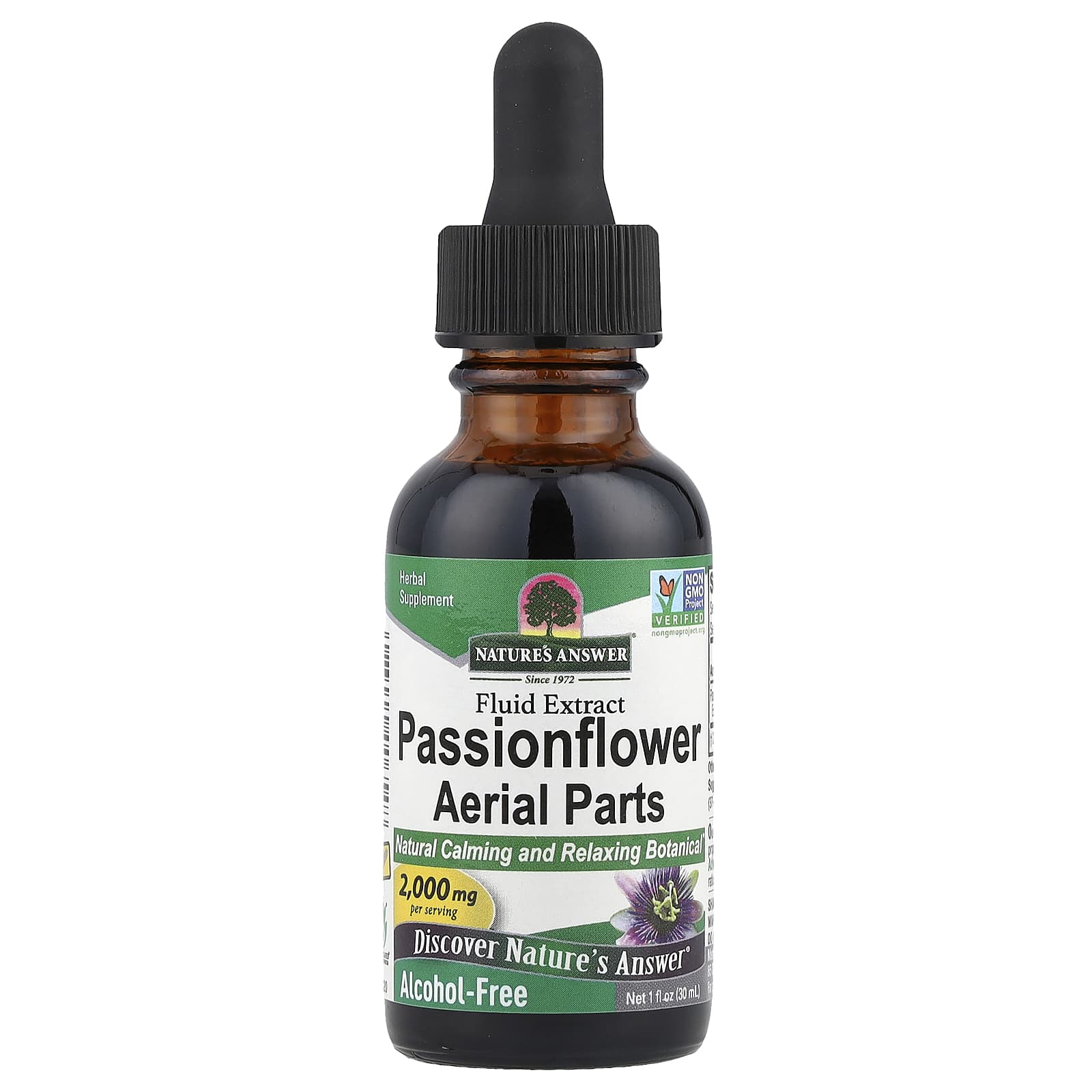 Nature's Answer Passionflower baksida med näringsfakta
