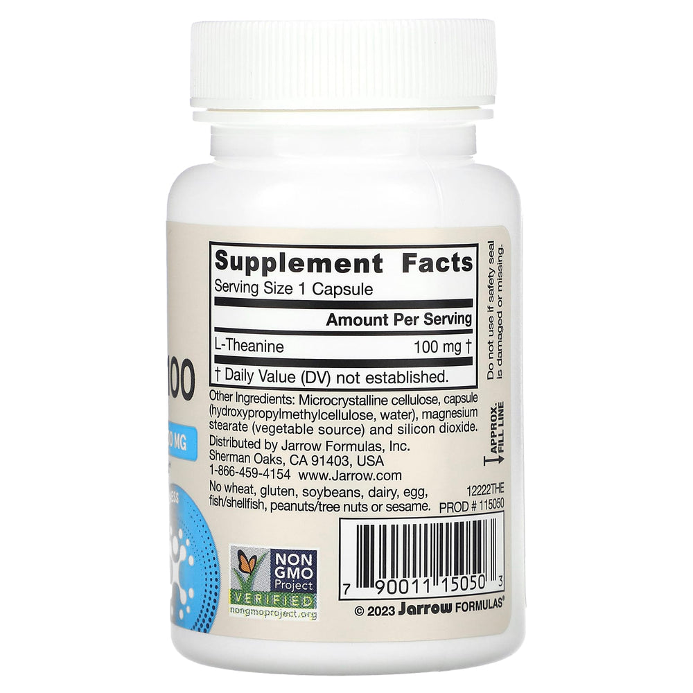 Jarrow Formulas Theanine ingredienser etikett