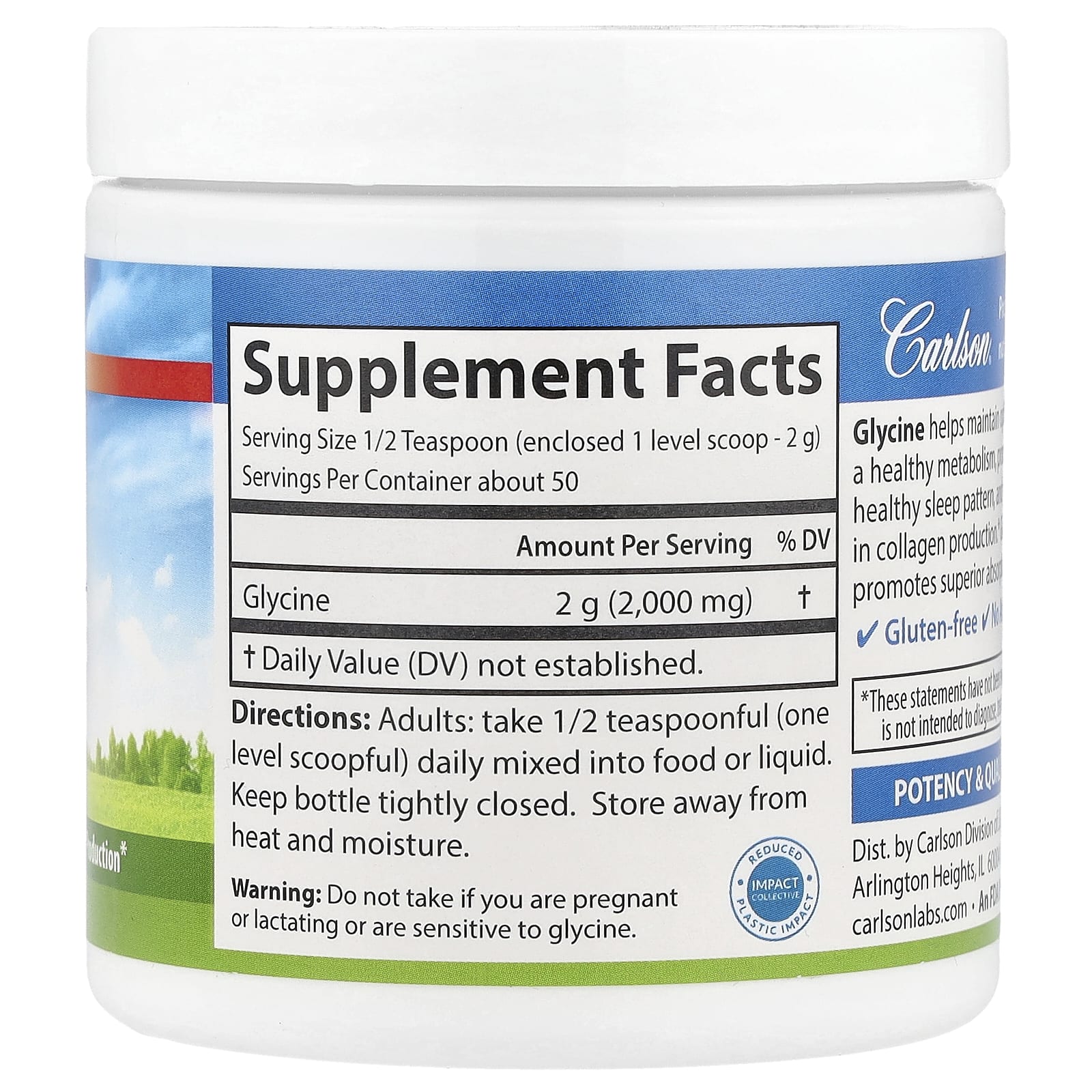 Glycine Amino Acid Powder ingredienser lista