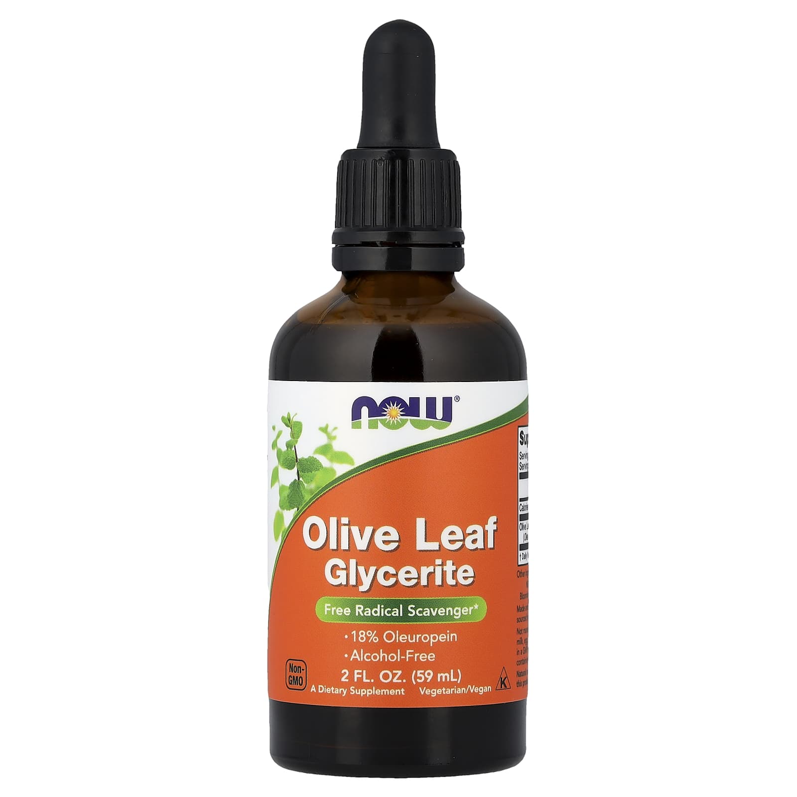 Olive Leaf Glycerite produktetikett detalj
