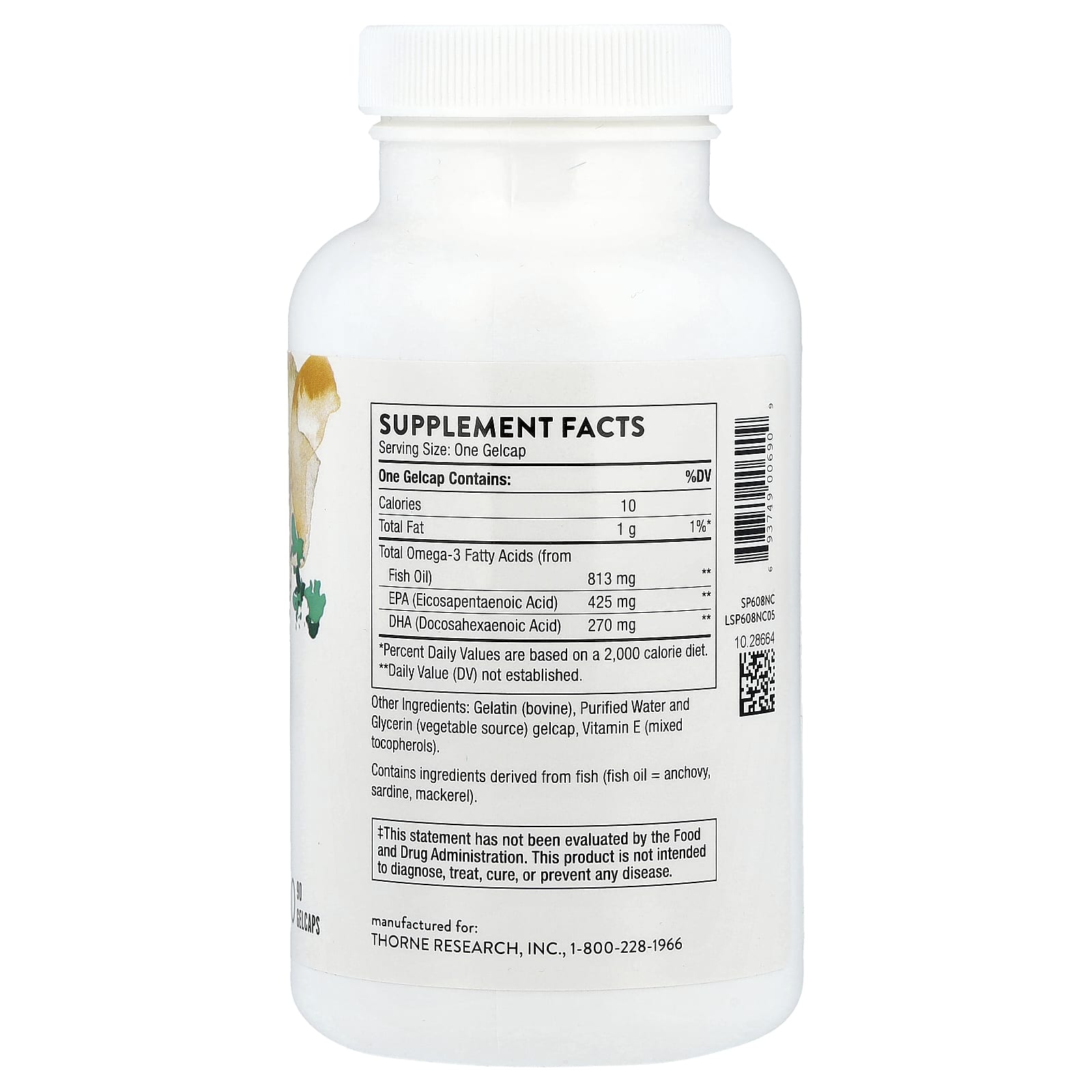 Thorne Super EPA ingredienser etikett
