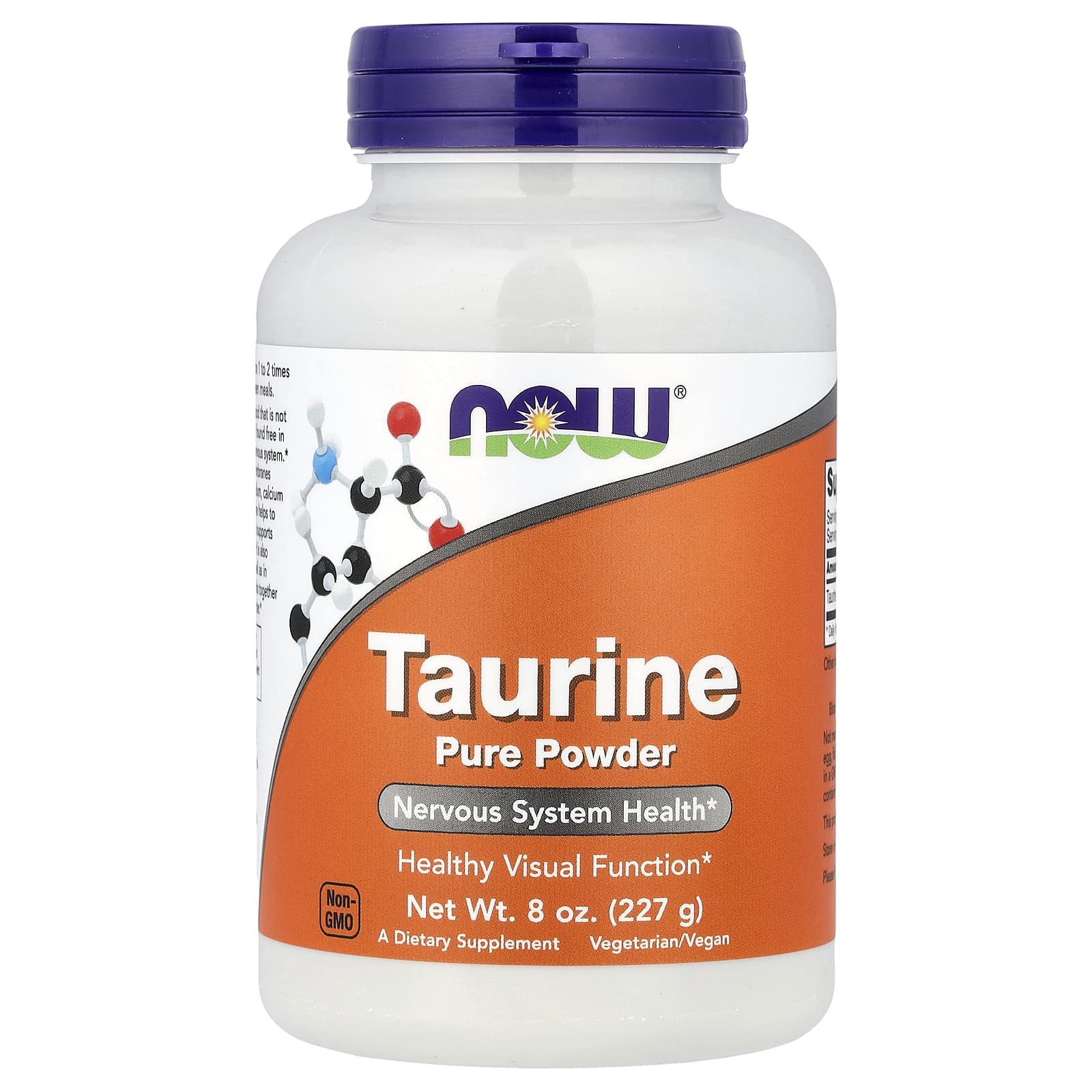 Now Foods Taurine certifikat märkning