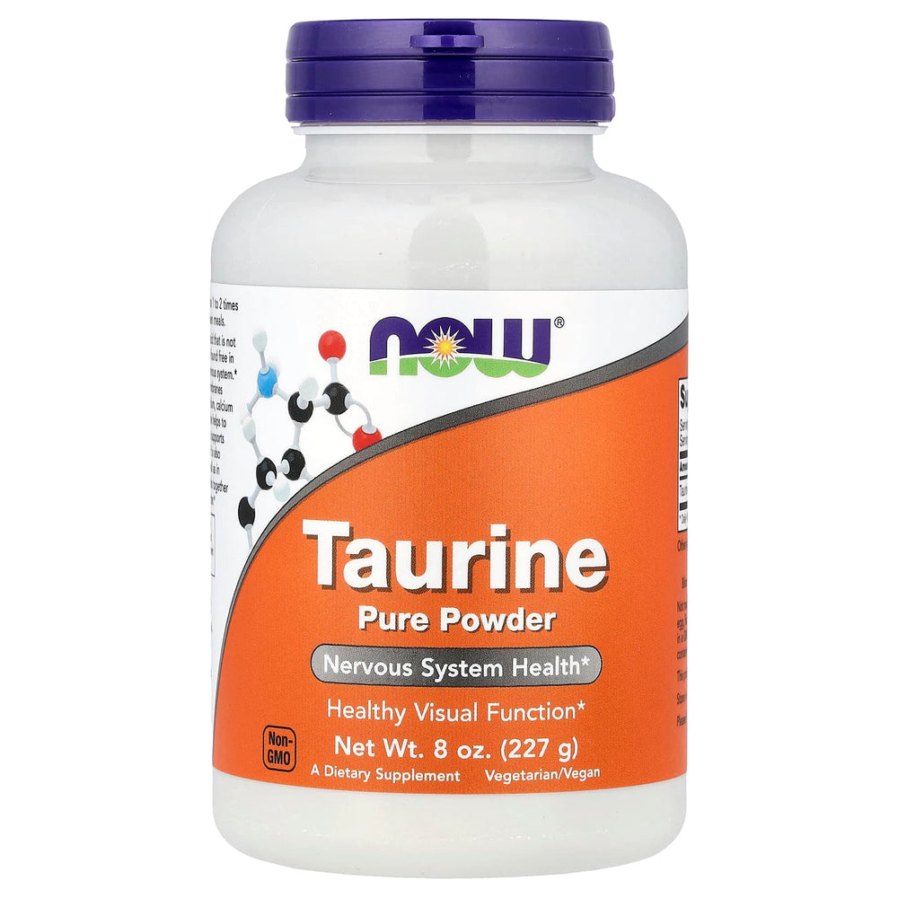 Now Foods Taurine certifikat märkning